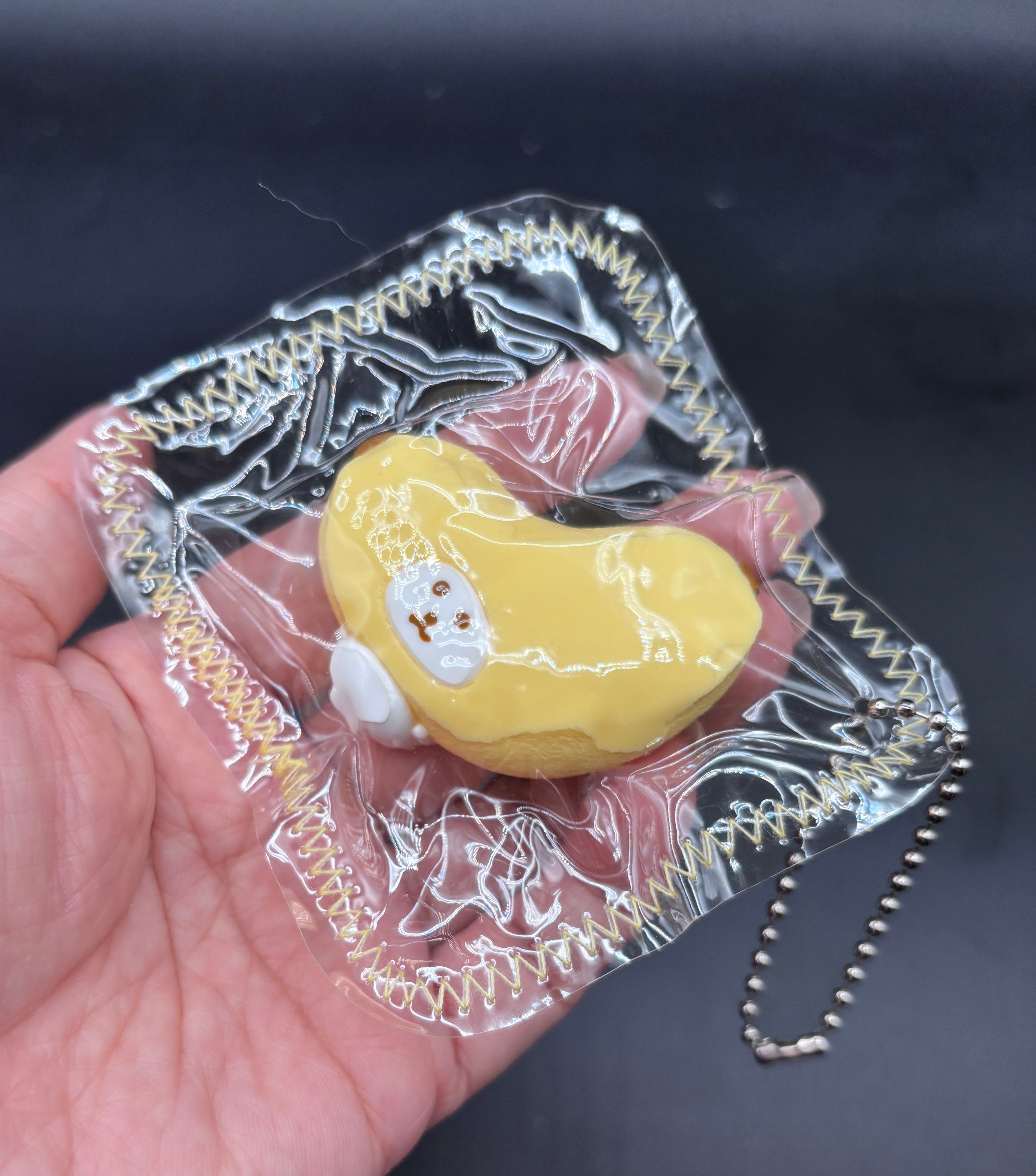 Mini Jokebear with a banana costume soft keychain super cute taba squishy