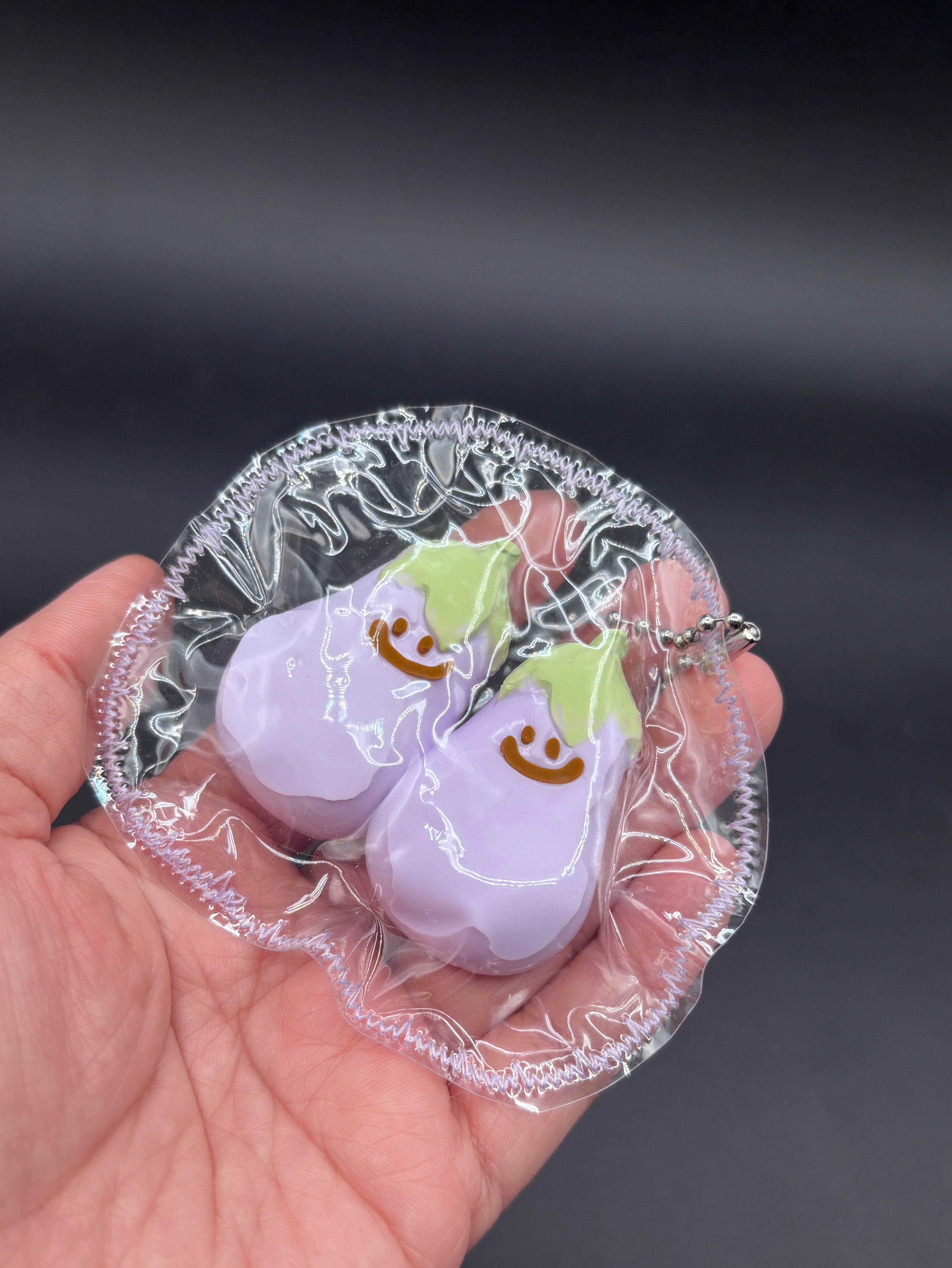Cute mini keychain eggplant jellycat twins soft