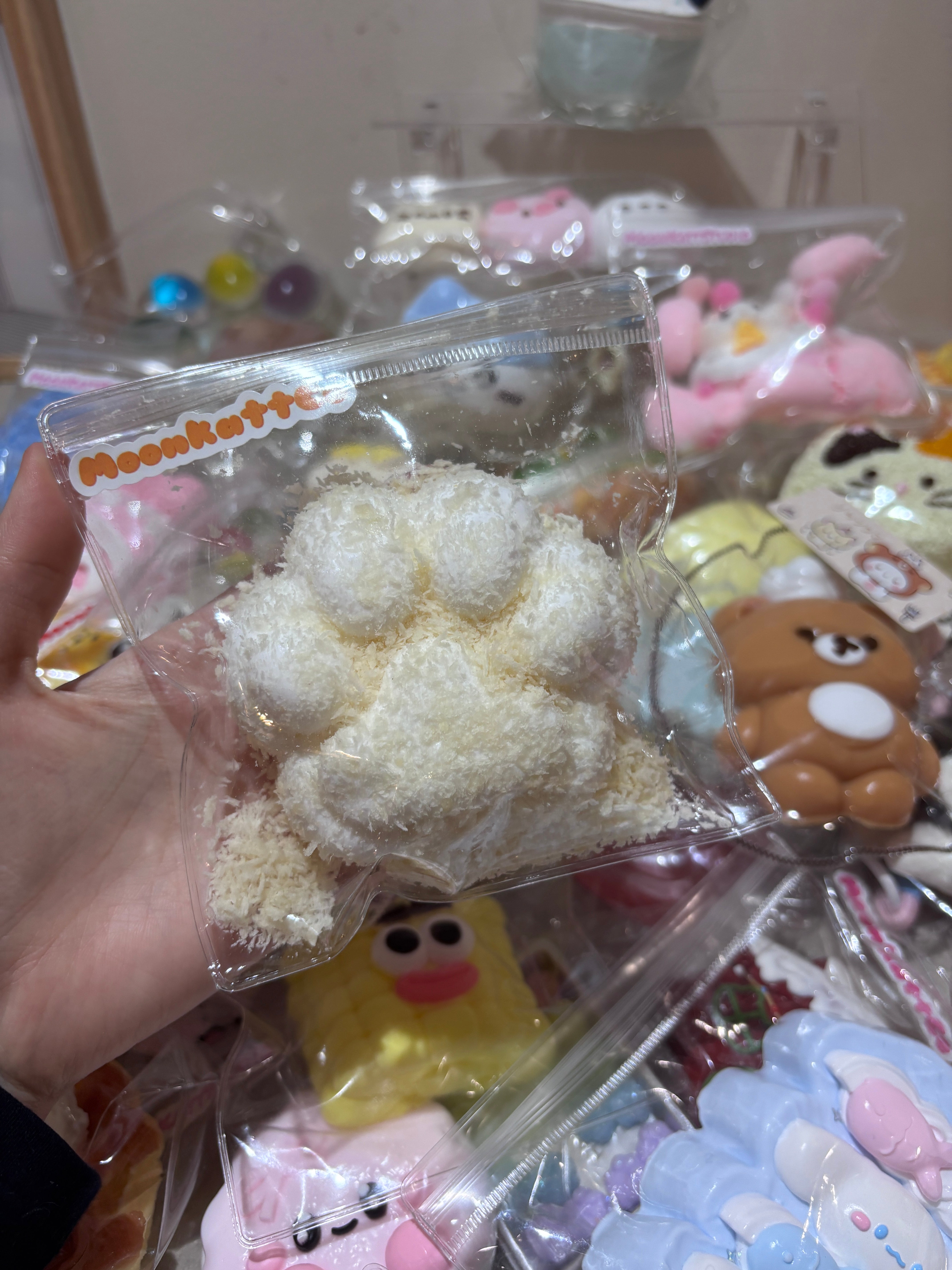 White Cat Paw Taba Squishy Toy