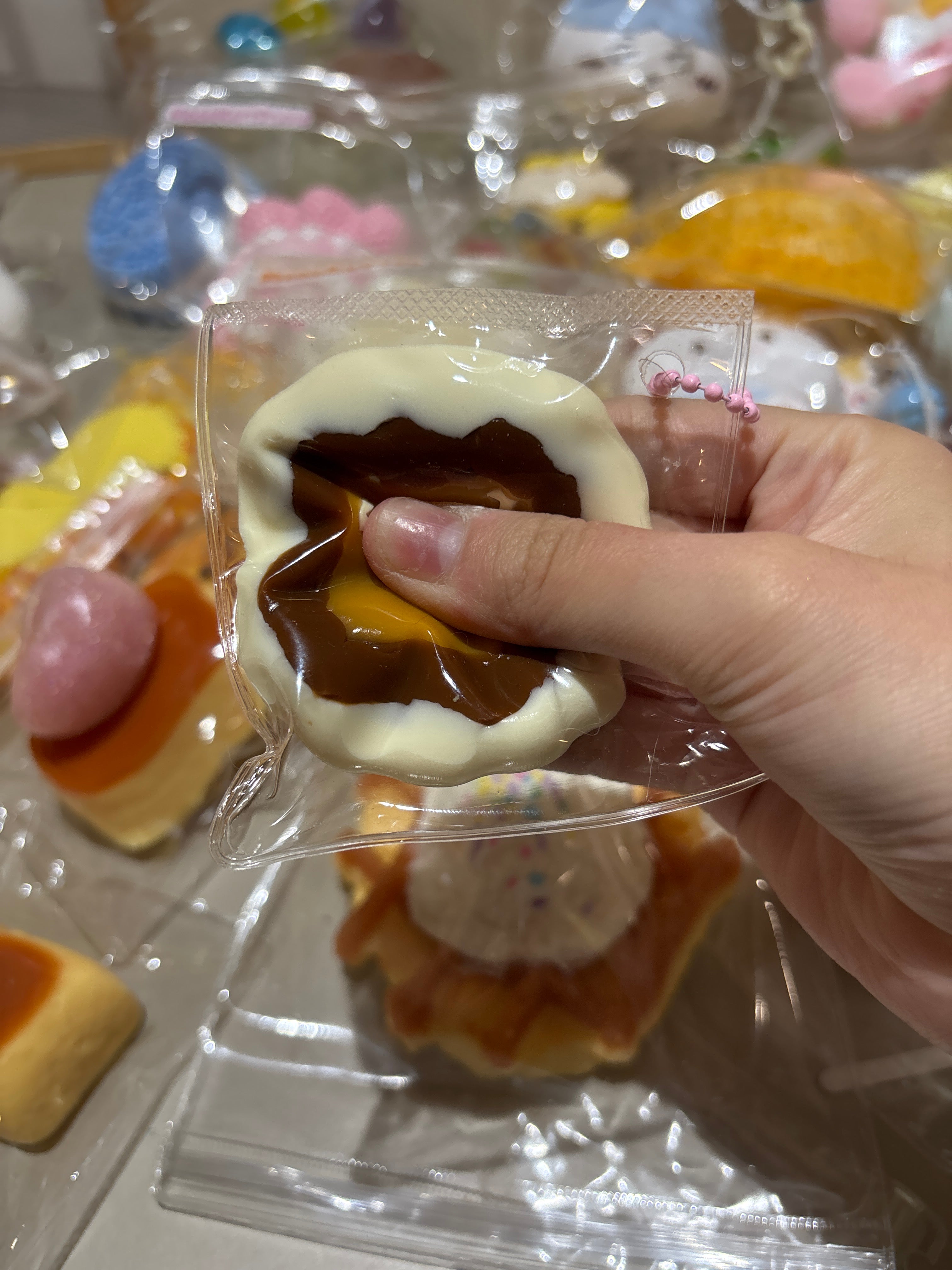 Bear Icecream Cake Keychain Taba Squishy Toy