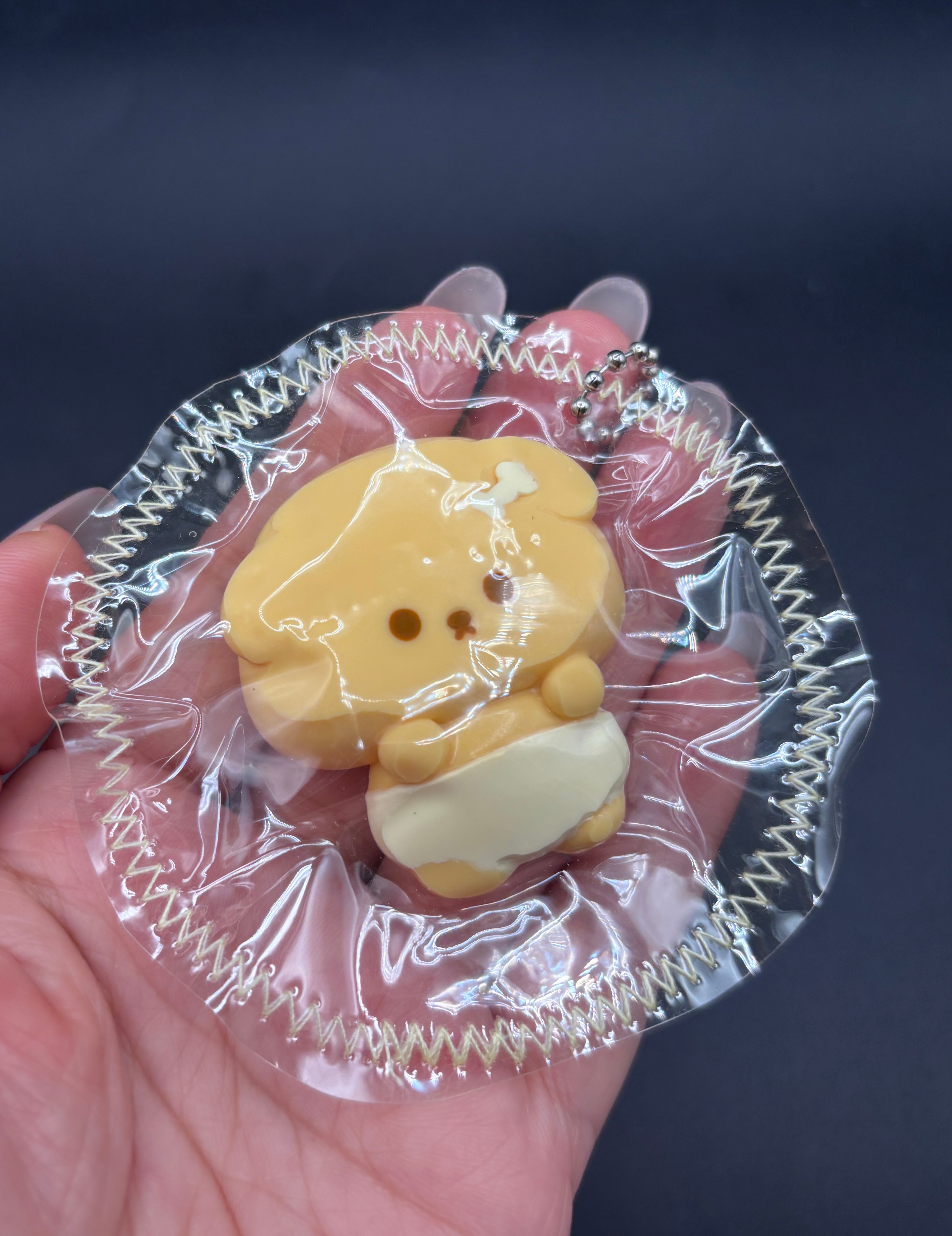 Cute mini keychain soft baby puppy in diper taba squishy