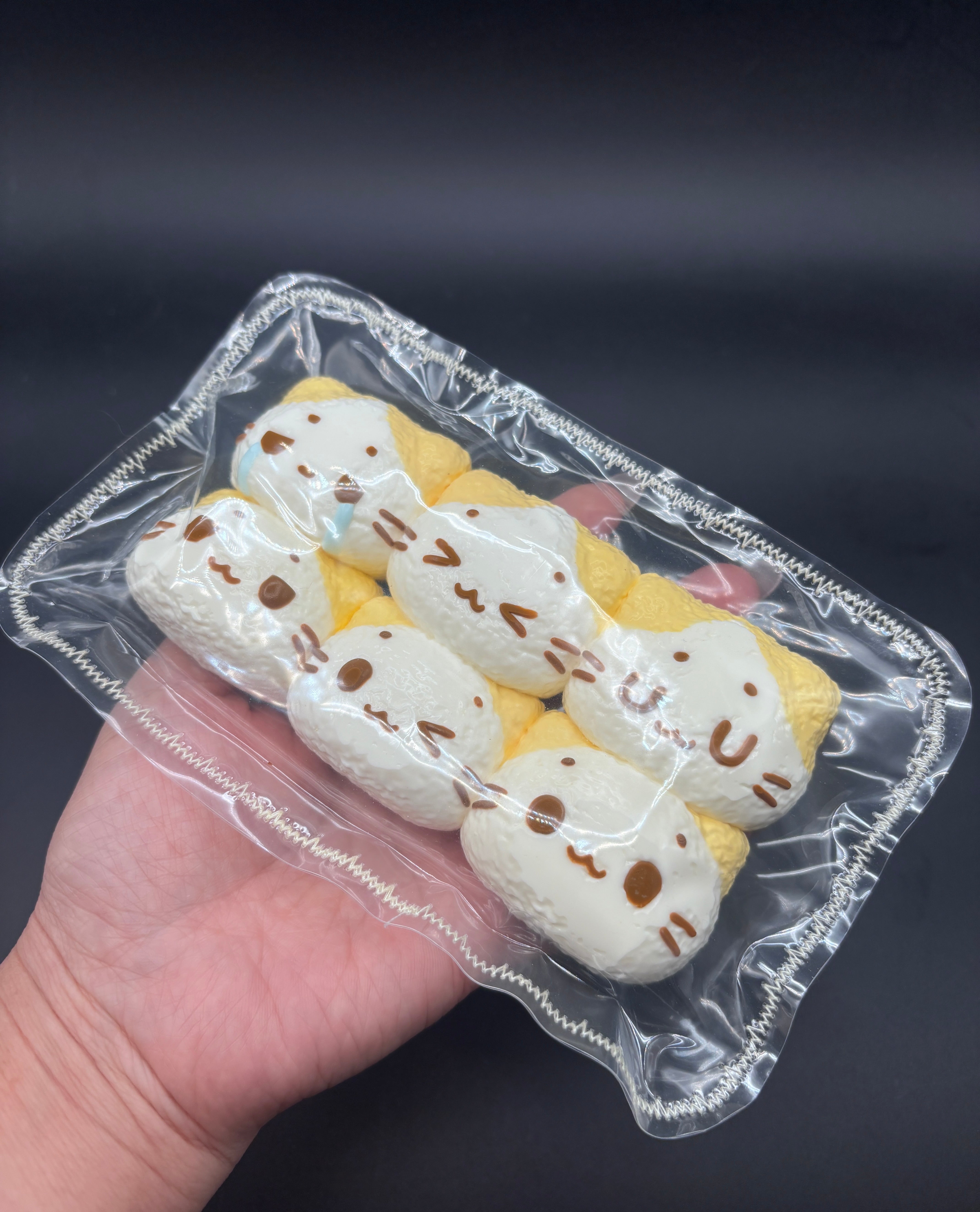 Pack of 6 marshmellow cat emojis soft and cute taba squishy