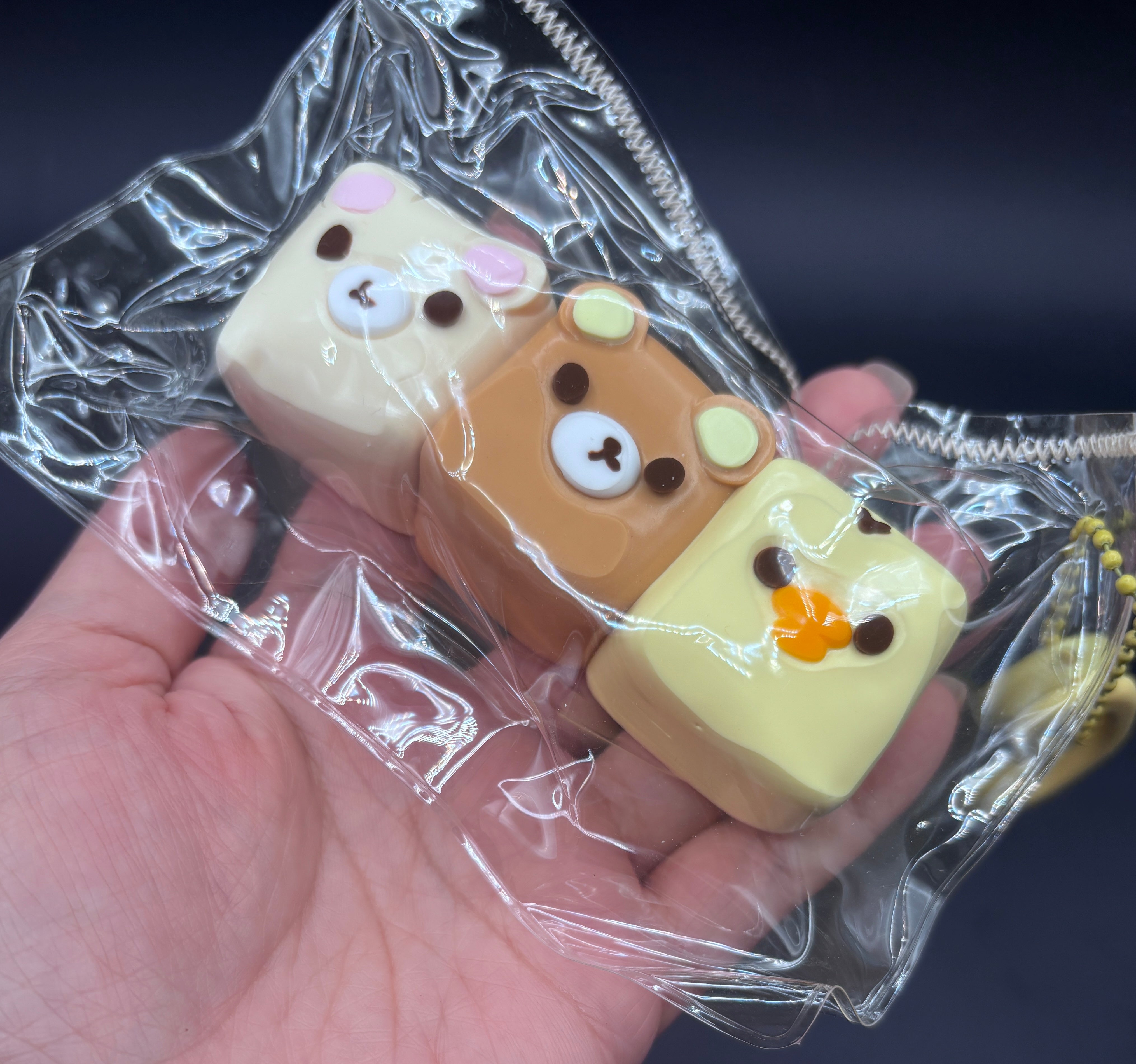 Pack of 3 Rilakkuma cute taba squishy