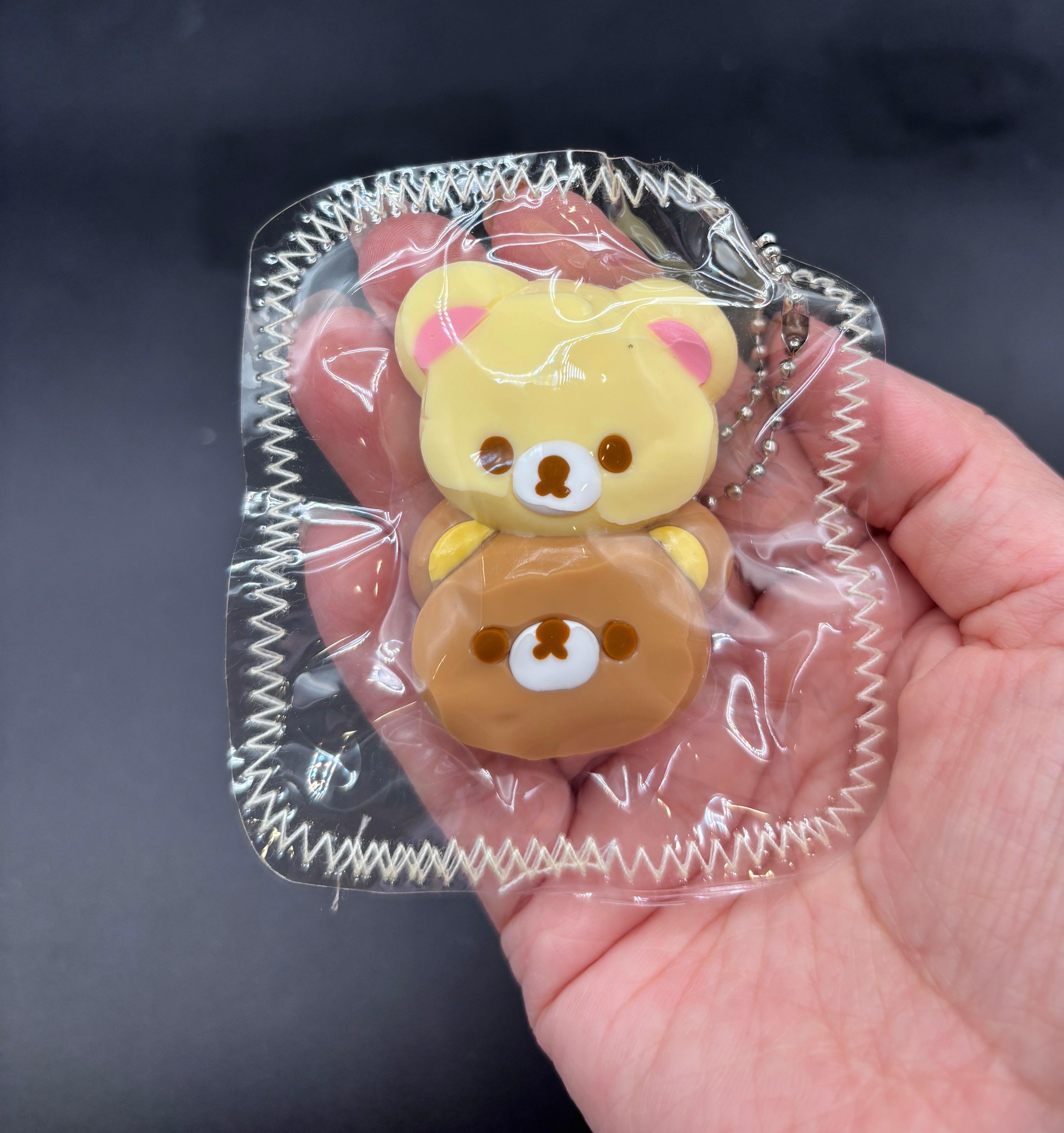 Mini pack of 2 Rilakkuma and Korilakkuma keychain taba squishy toy
