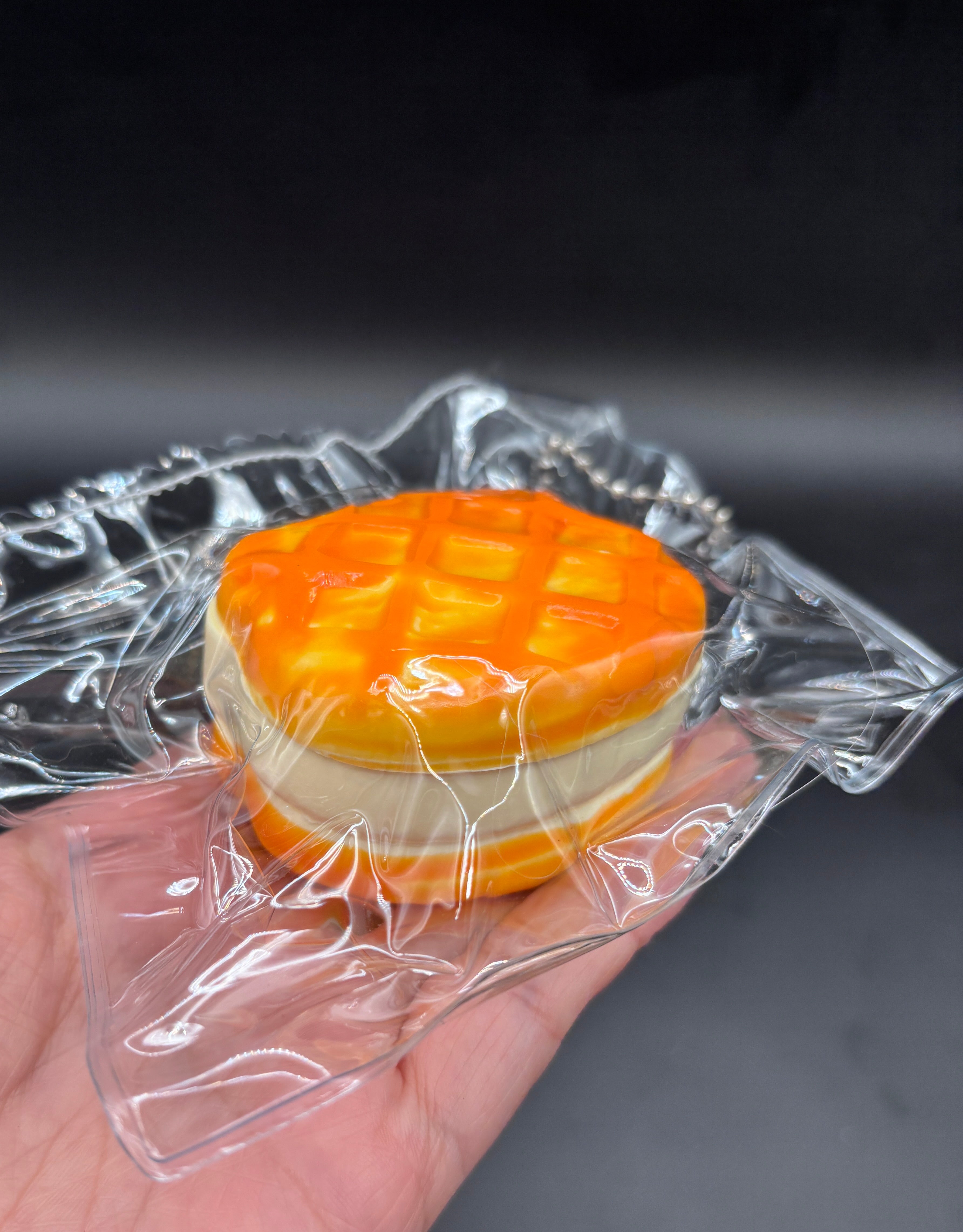 Frozen butter textured small bear waffle biscuit 3 layered taba squishy