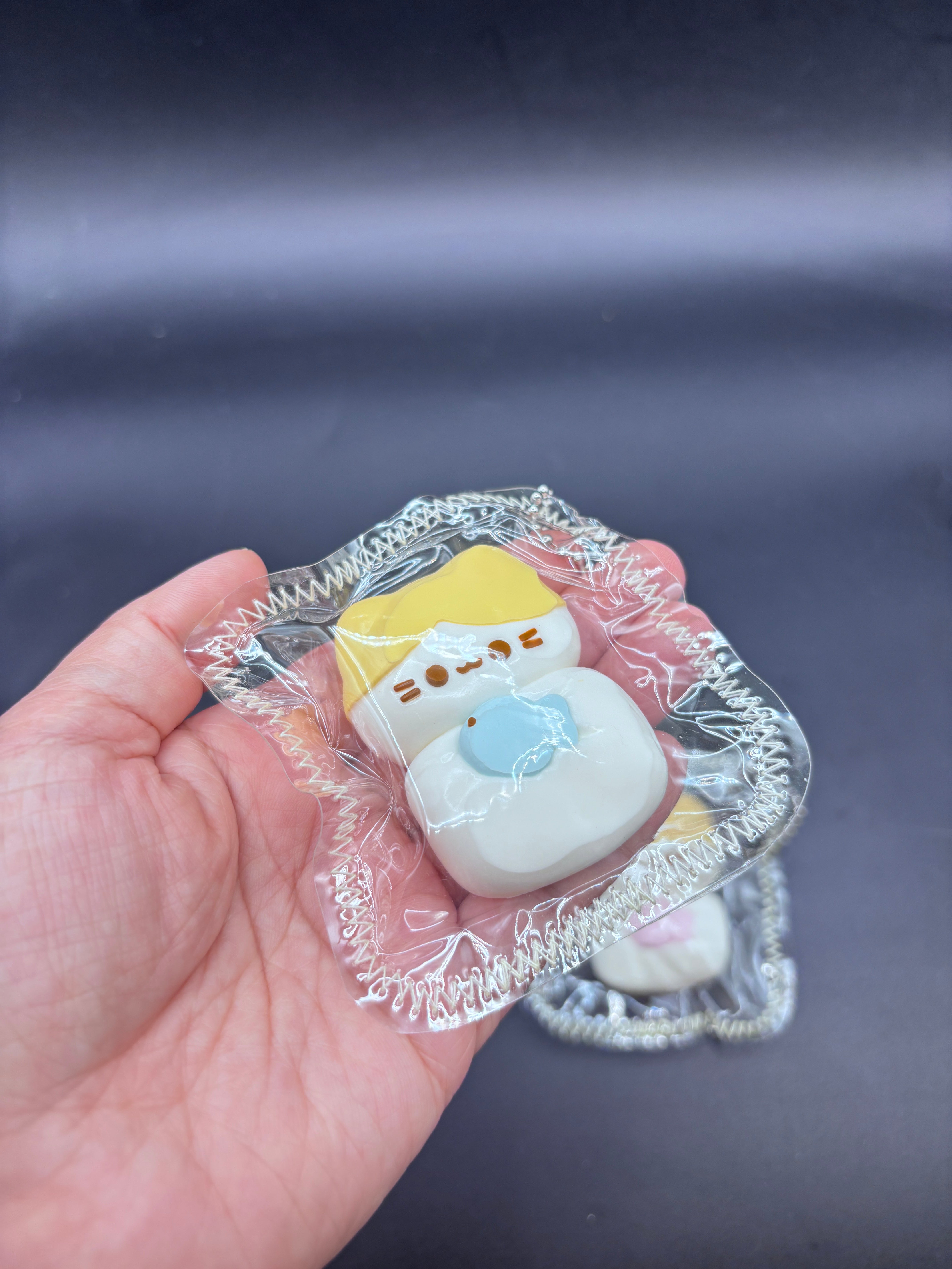 Mini keychain cat with fish taba soft taba squishy