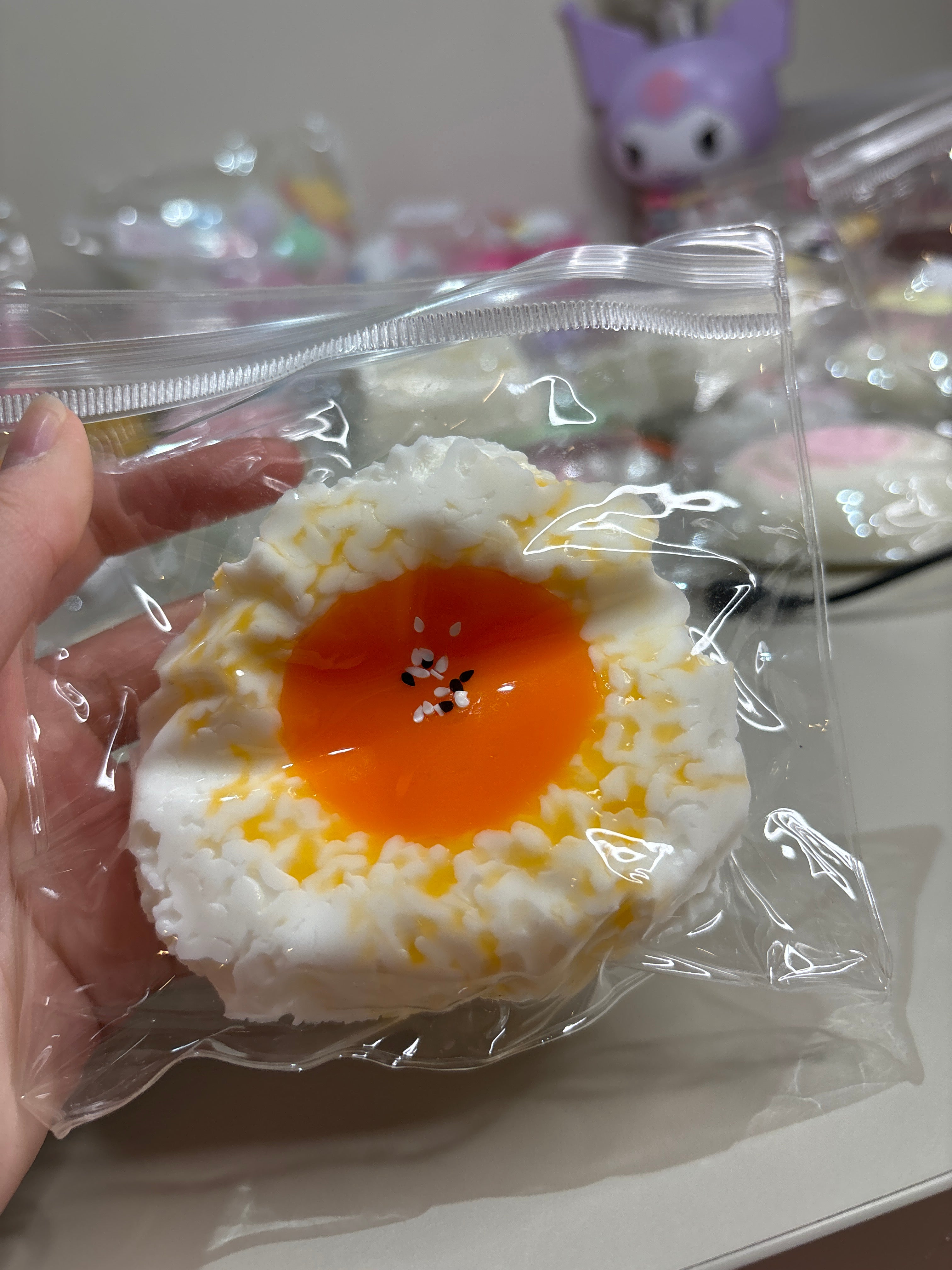 Egg Onigiri Taba Squishy Toy