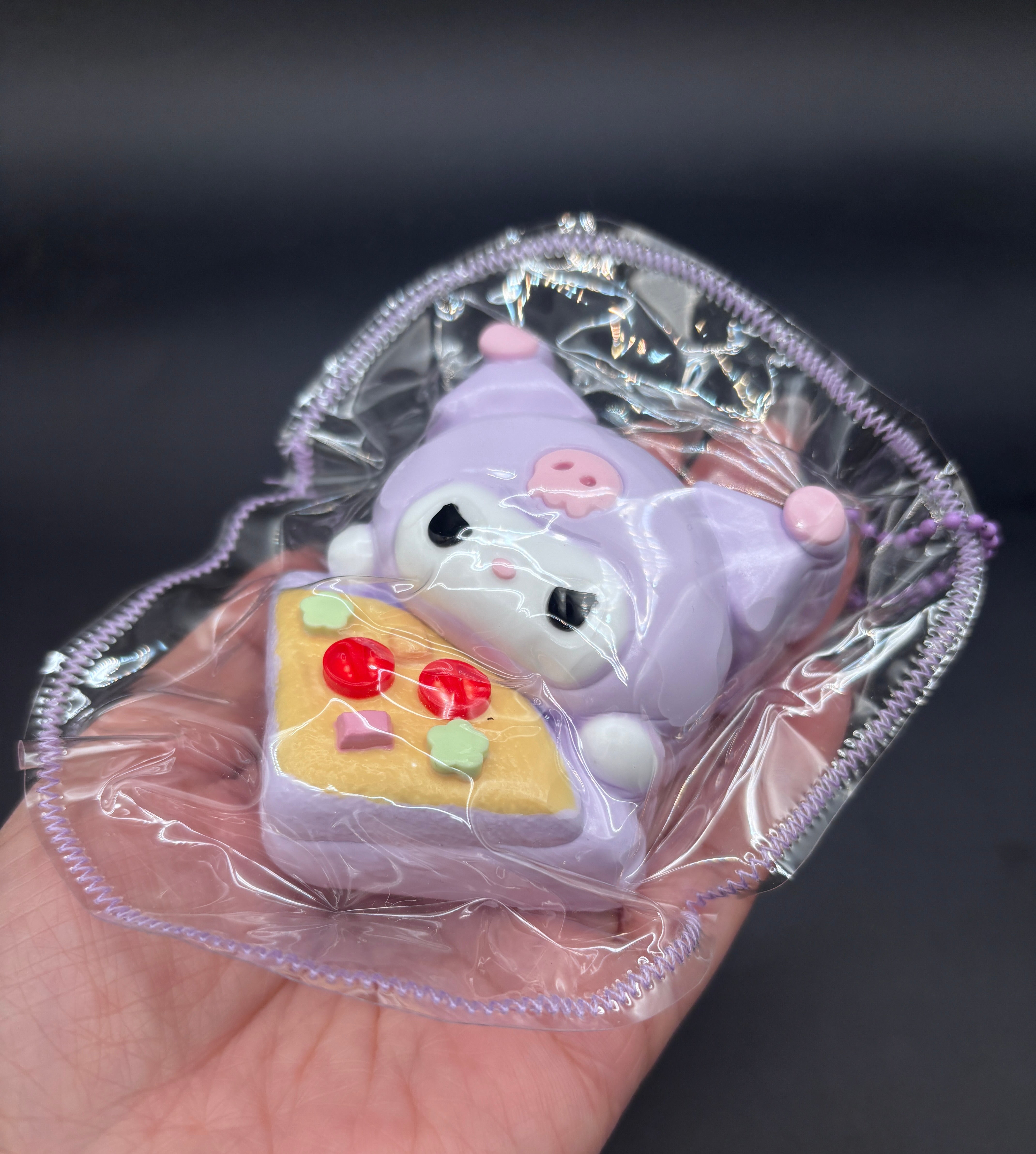 Kuromi side of plizza small detailed cute taba squishy