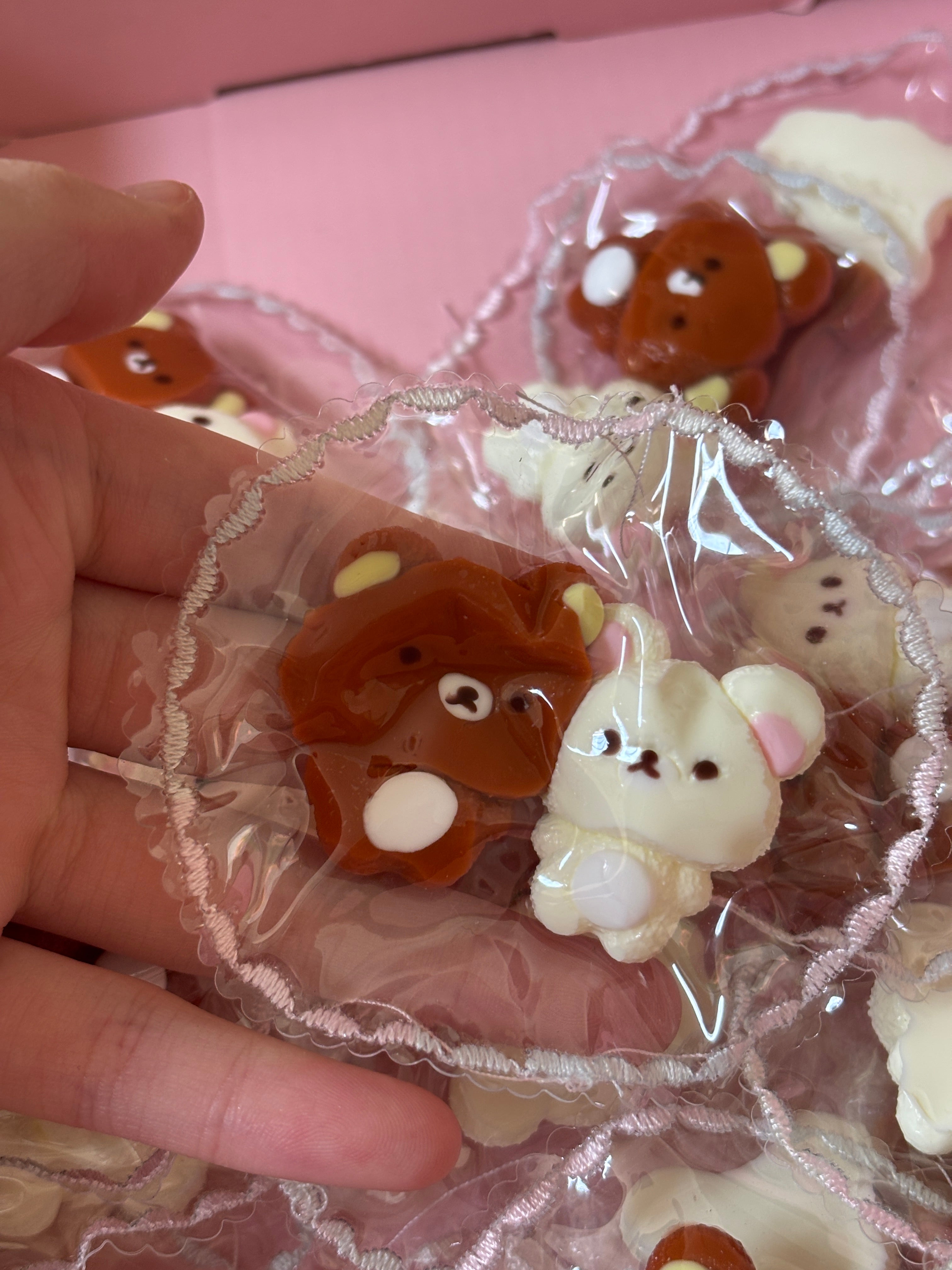 Cute pack of 2 Rilakkuma and Korilakkuma mini keychain