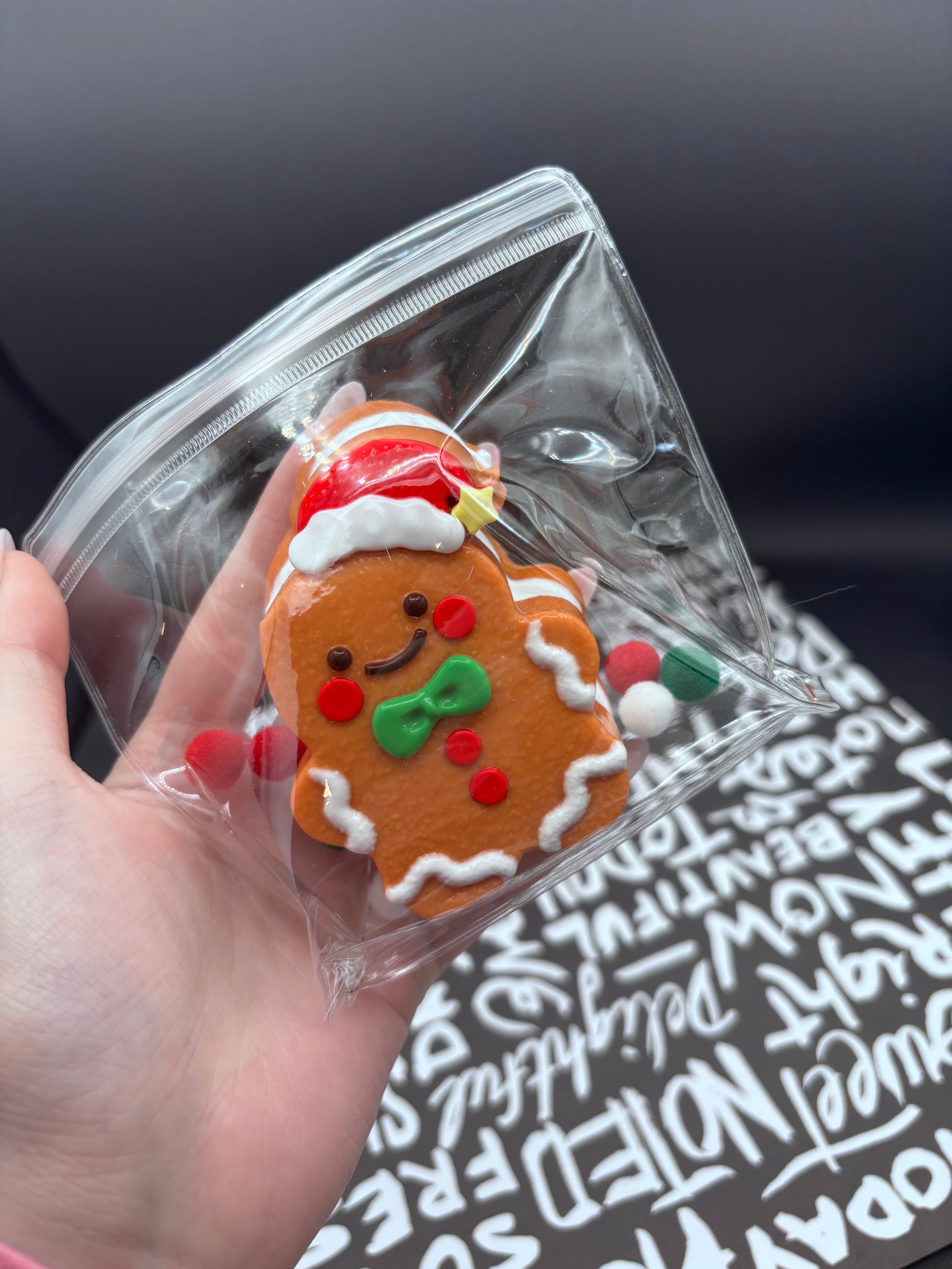 Christmas Gingerbread Detailed Cookie Taba Squishy Toy