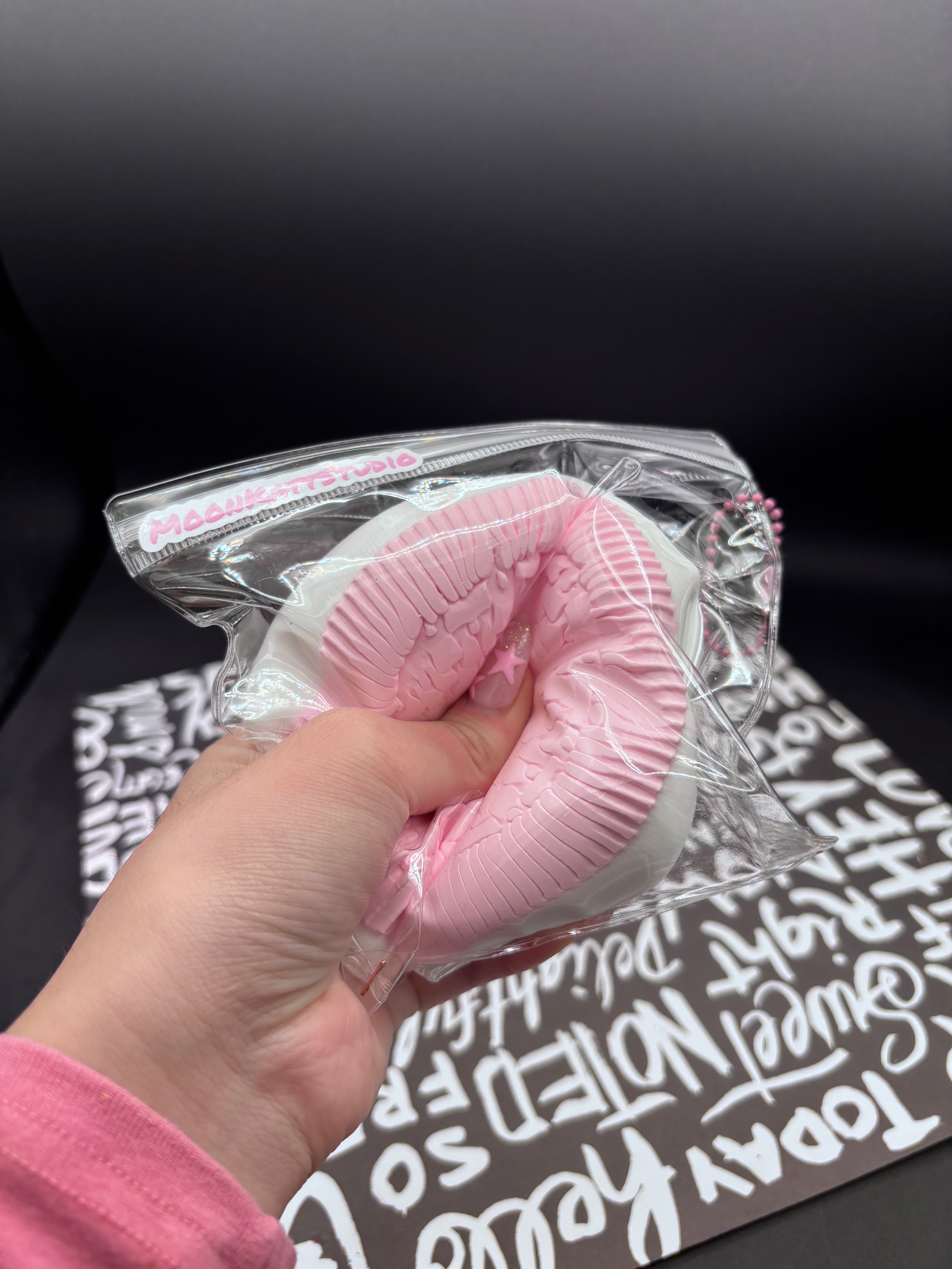 Pink Biscuit Taba Squishy Toy