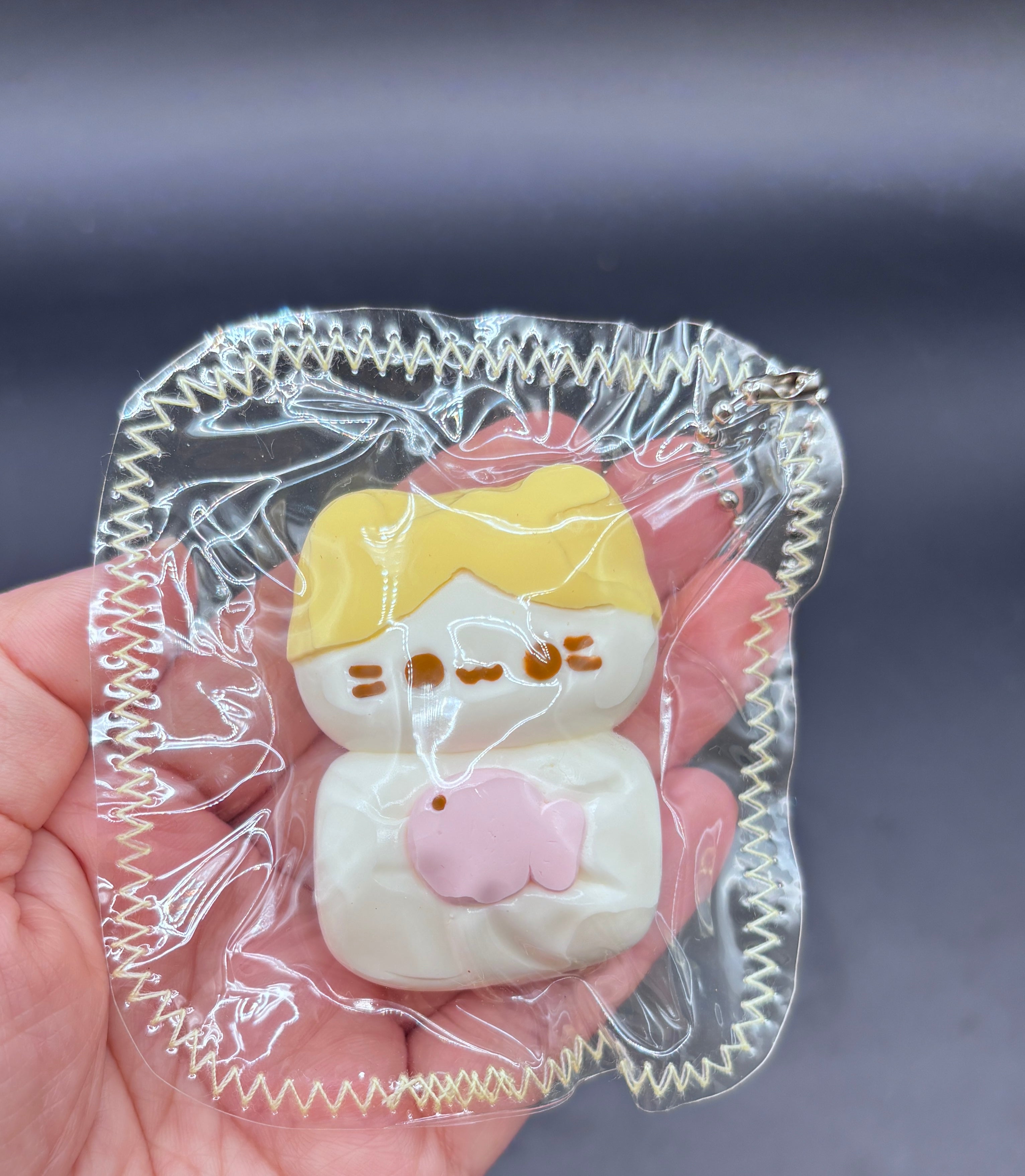 Mini keychain cat with fish taba soft taba squishy