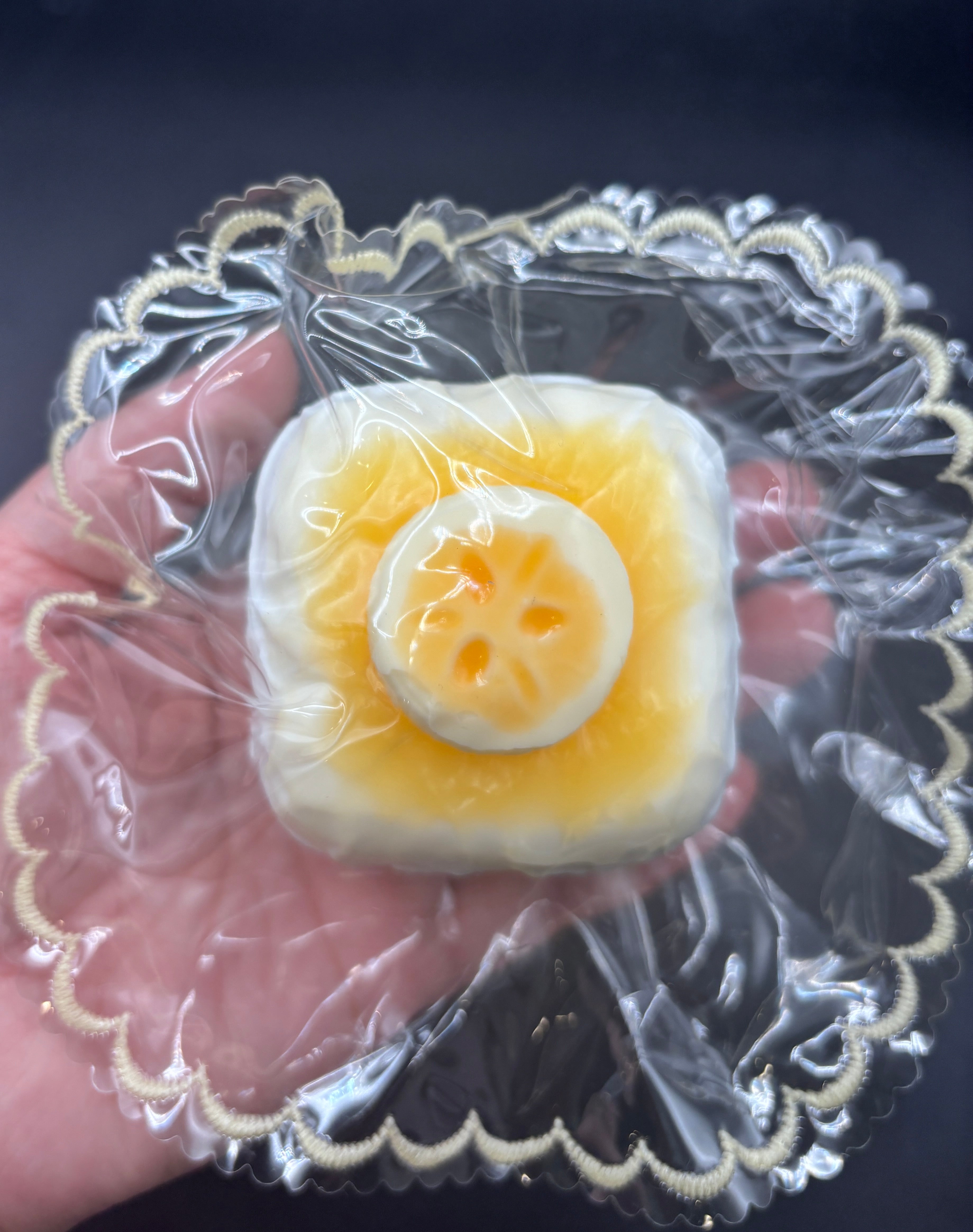 Detailed square banana cake Taba Squishy Toy