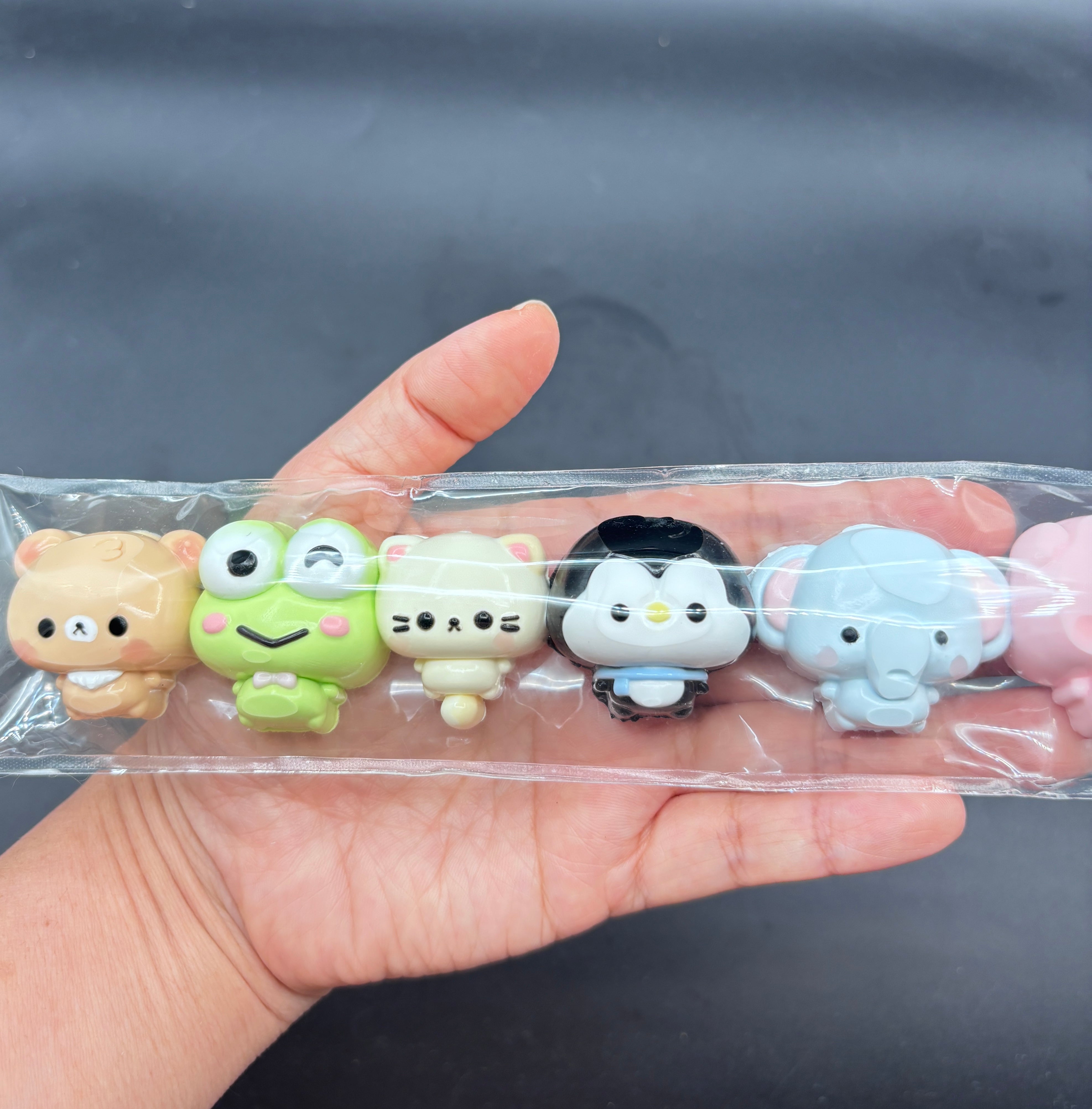Cute pack of 8 mini carton characters taba soft taba squishy