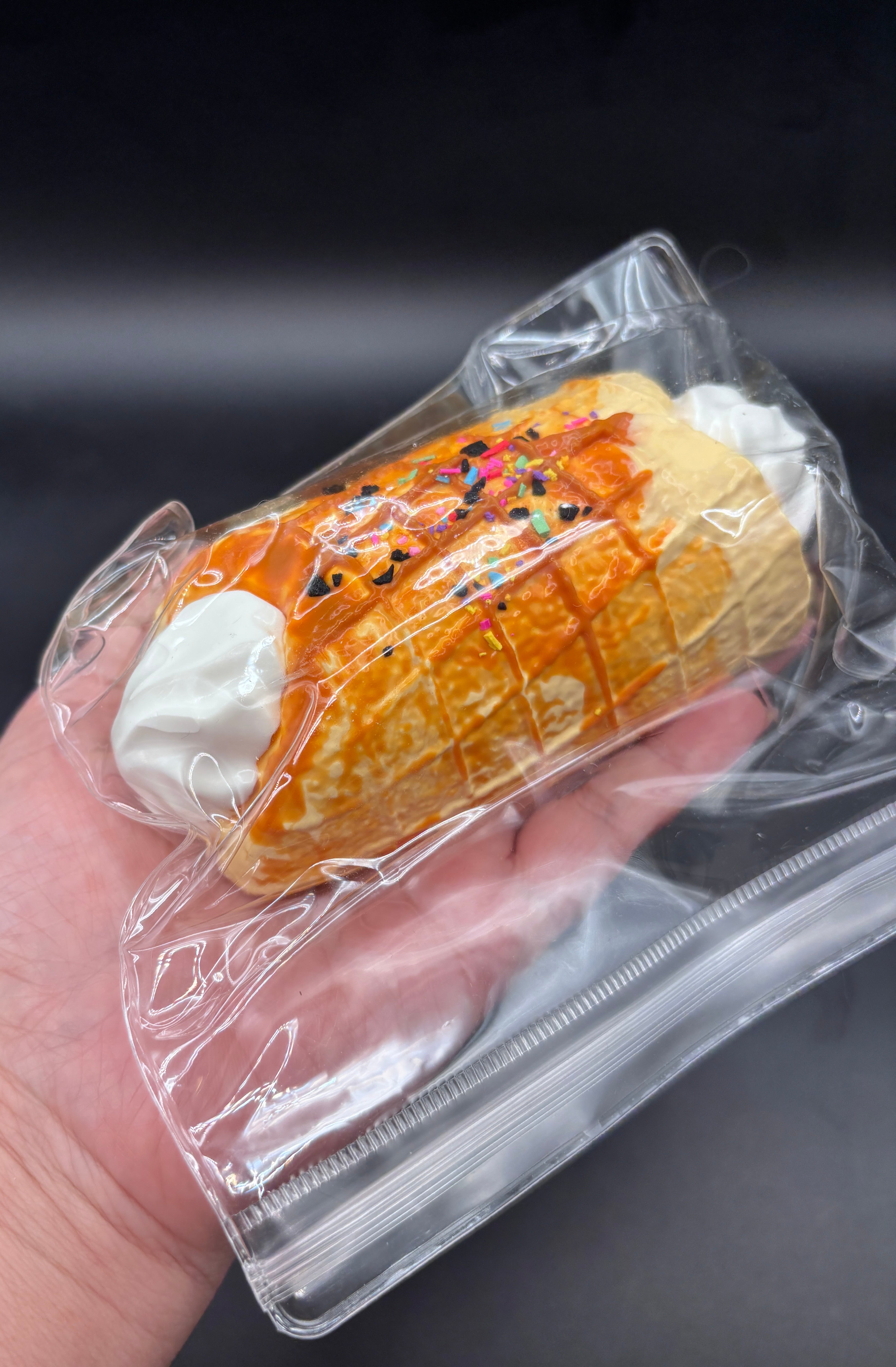 Waffle whipped cream soft food taba squishy