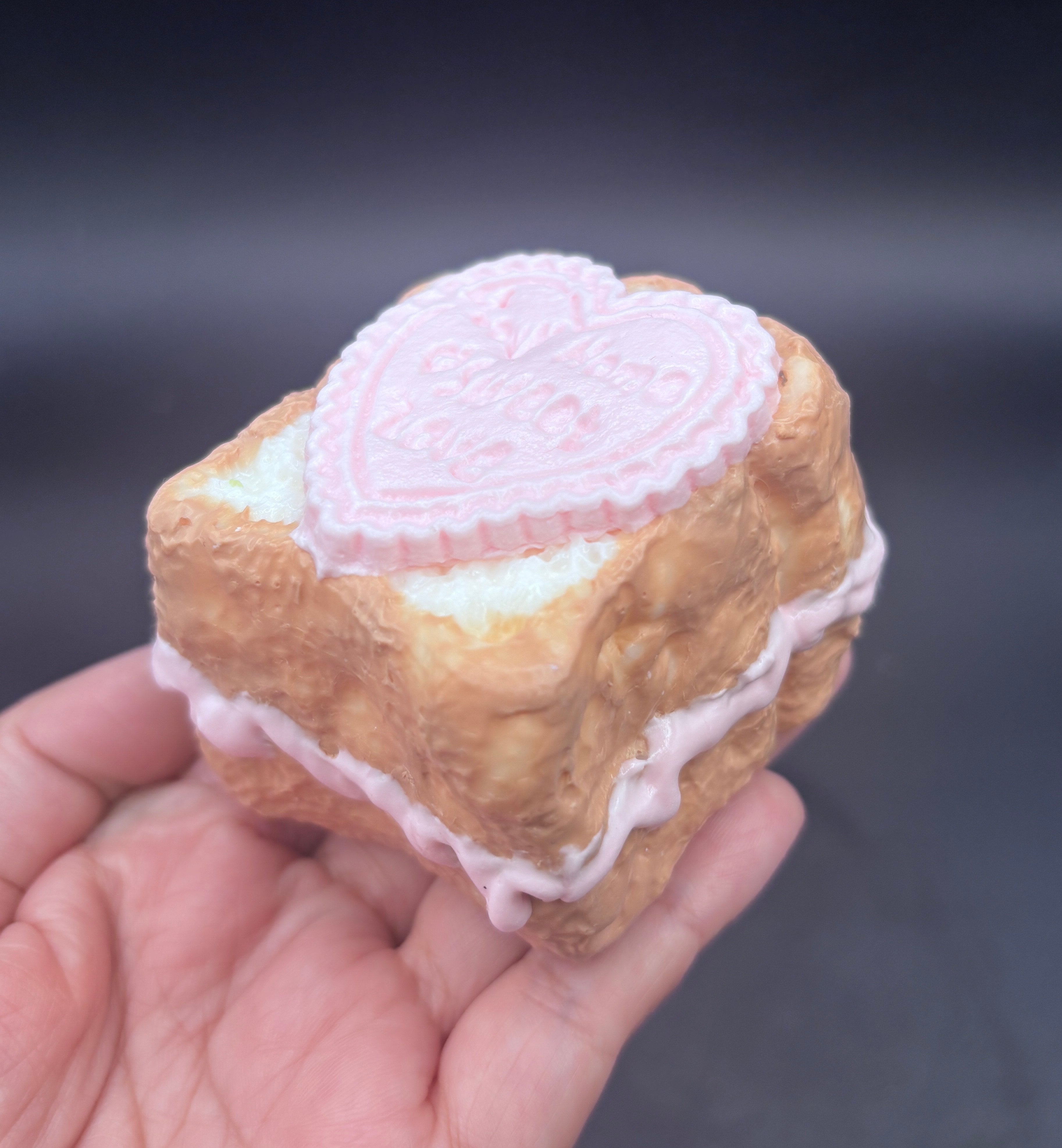 frozen butter small heart strawberry toast taba squishy