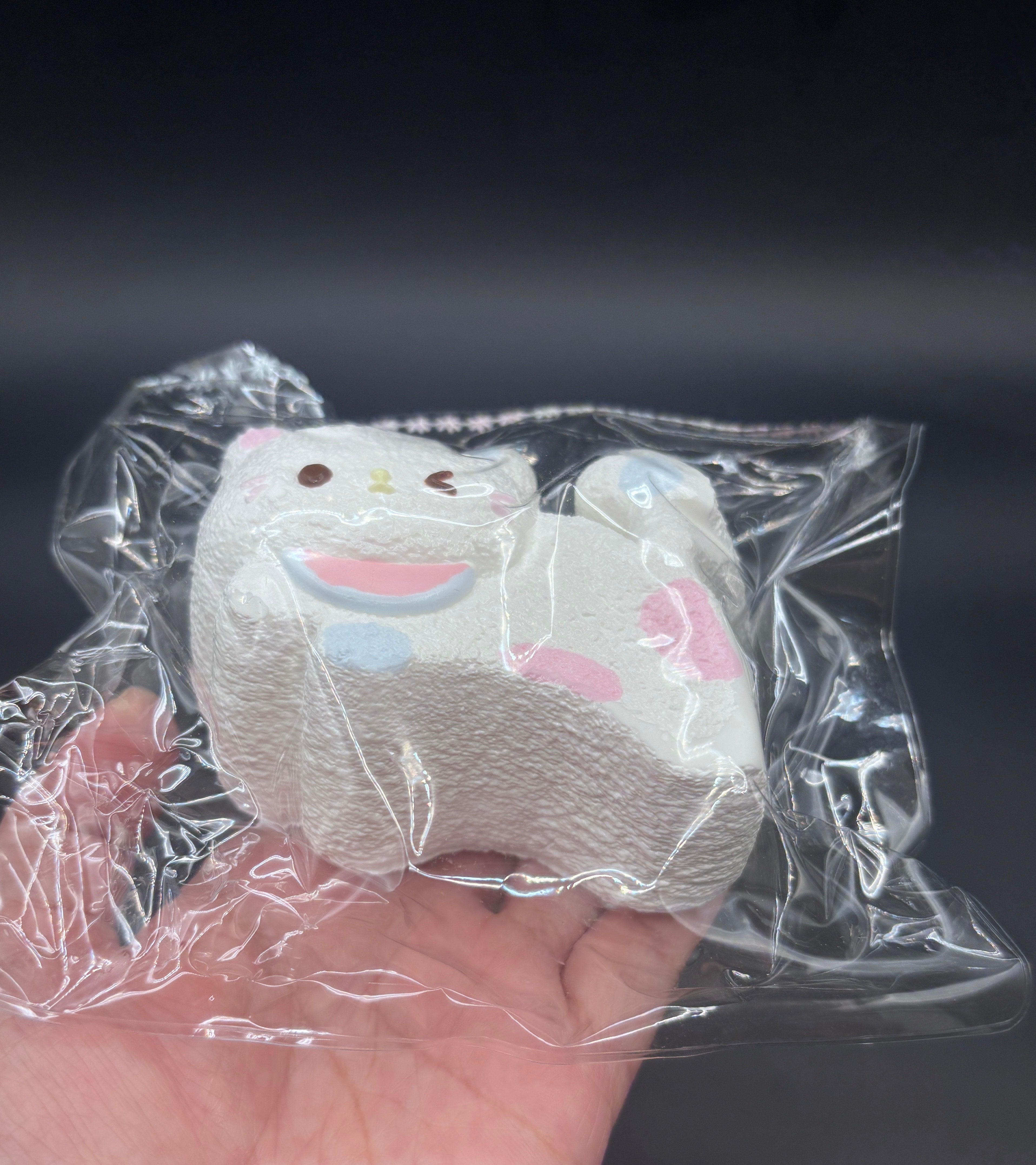 large cute white kitten taba squishy toy