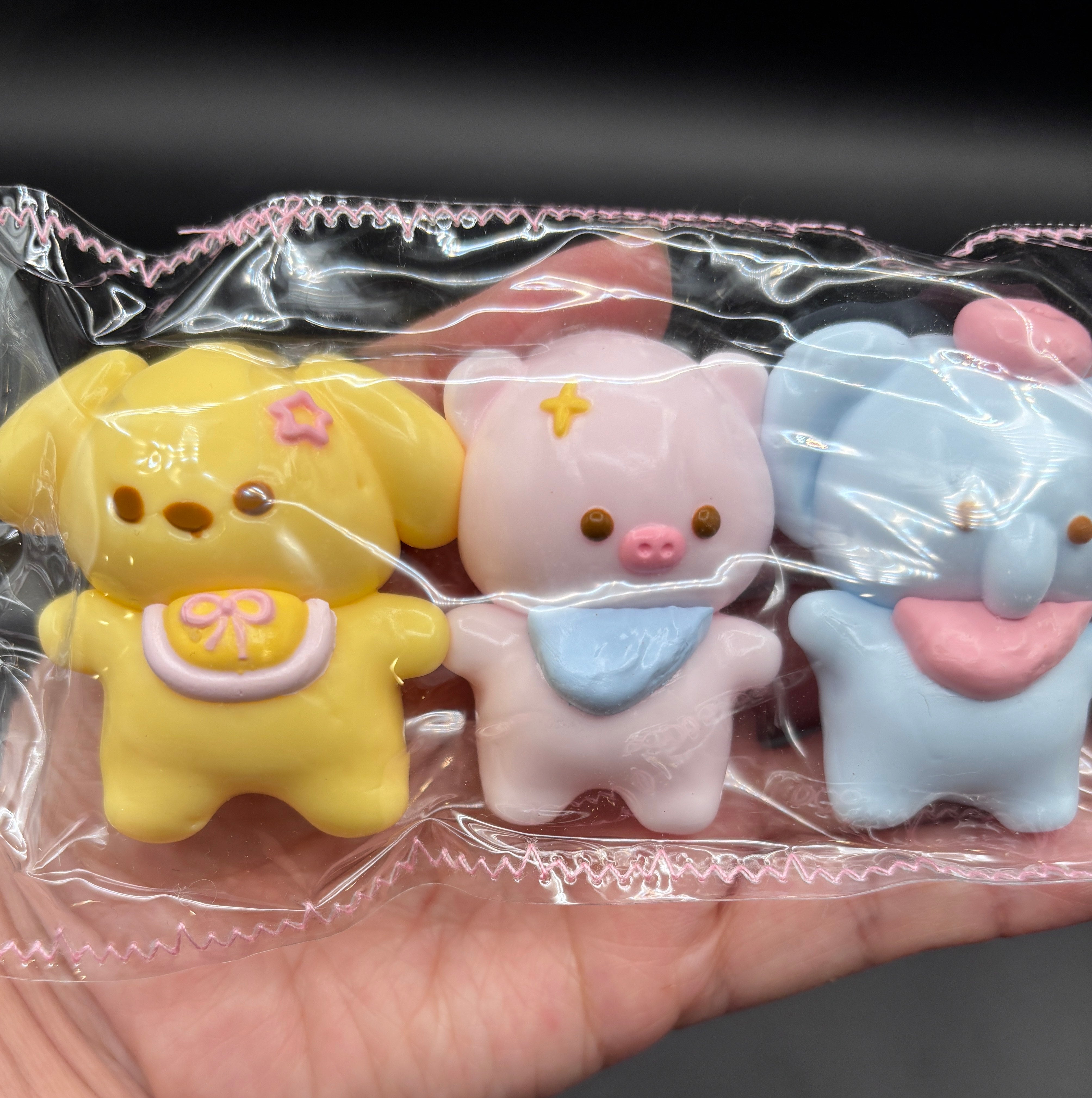 Handmade 4 cute animals (puppy, pig, elephant, bunny) Taba Squishy Toy