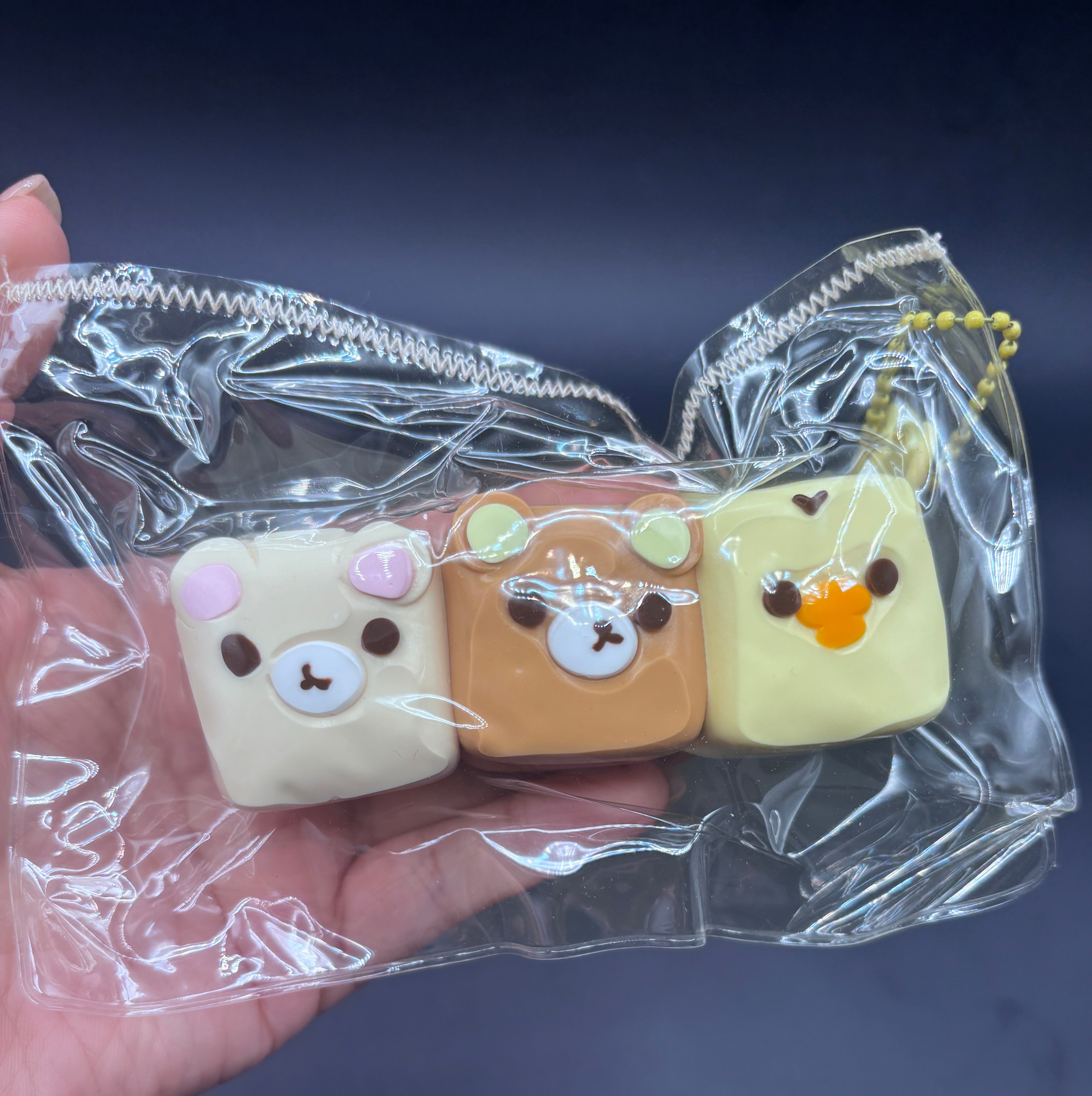 Pack of 3 Rilakkuma cute taba squishy