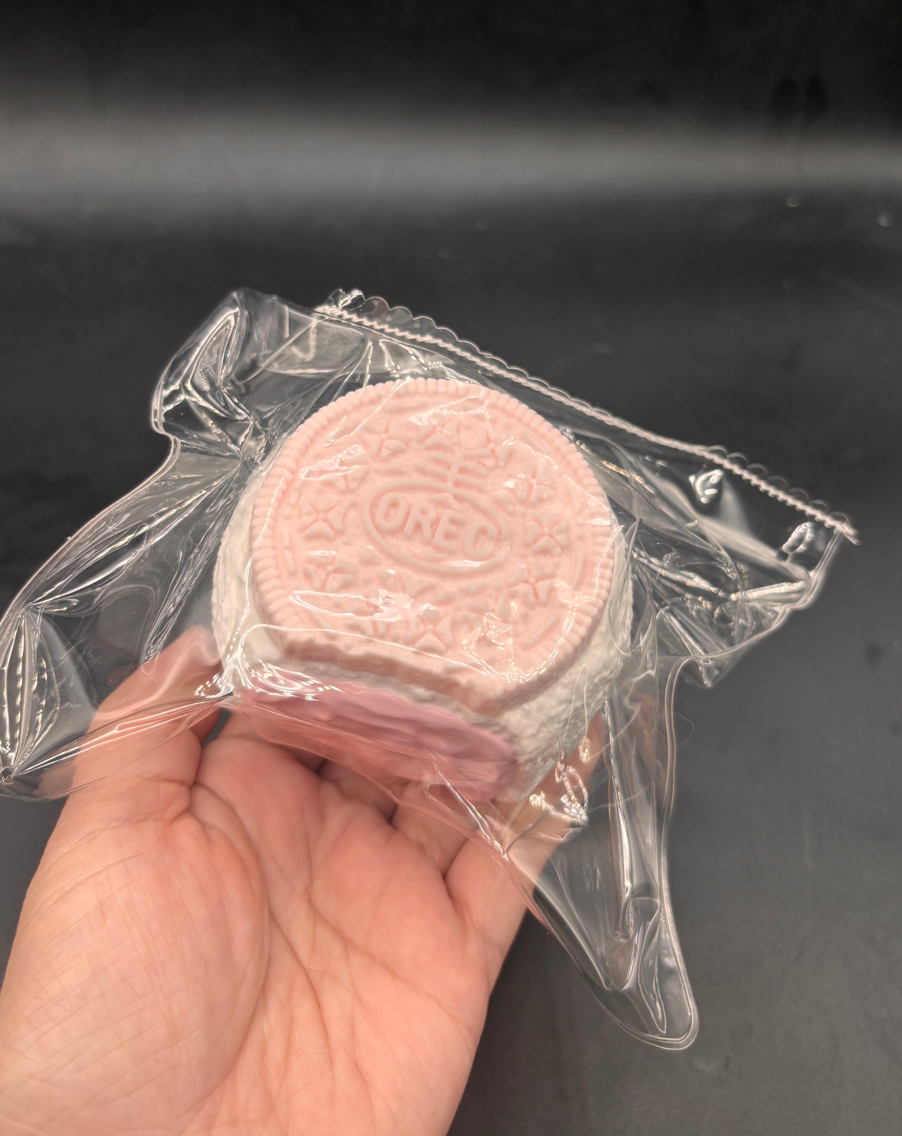 Thick strawberry frozen butter icecream cookie with filling  taba squishy