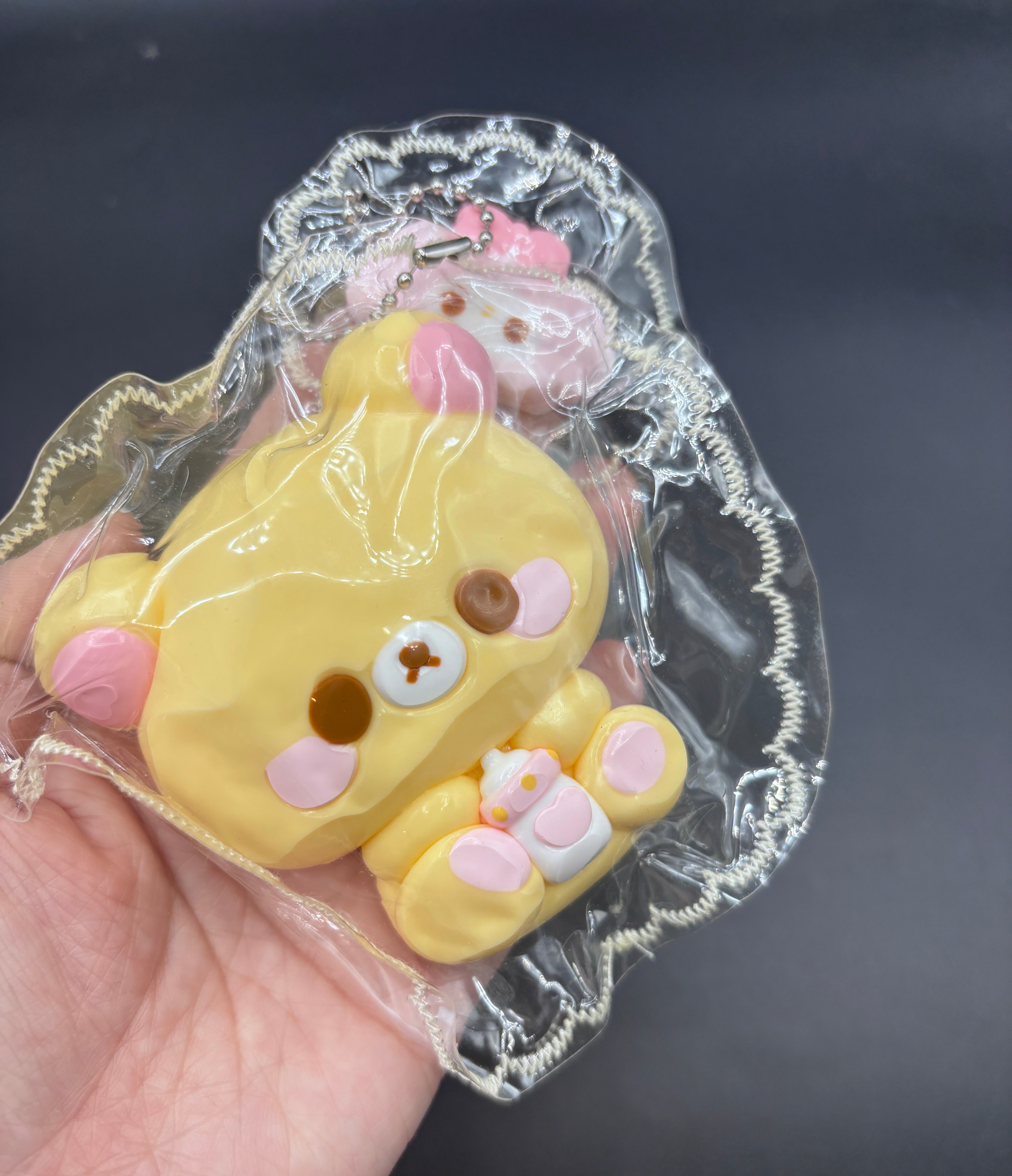 Cute baby bear with a mini Taba keychain soft  taba squishy