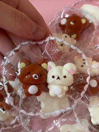 Cute pack of 2 Rilakkuma and Korilakkuma mini keychain