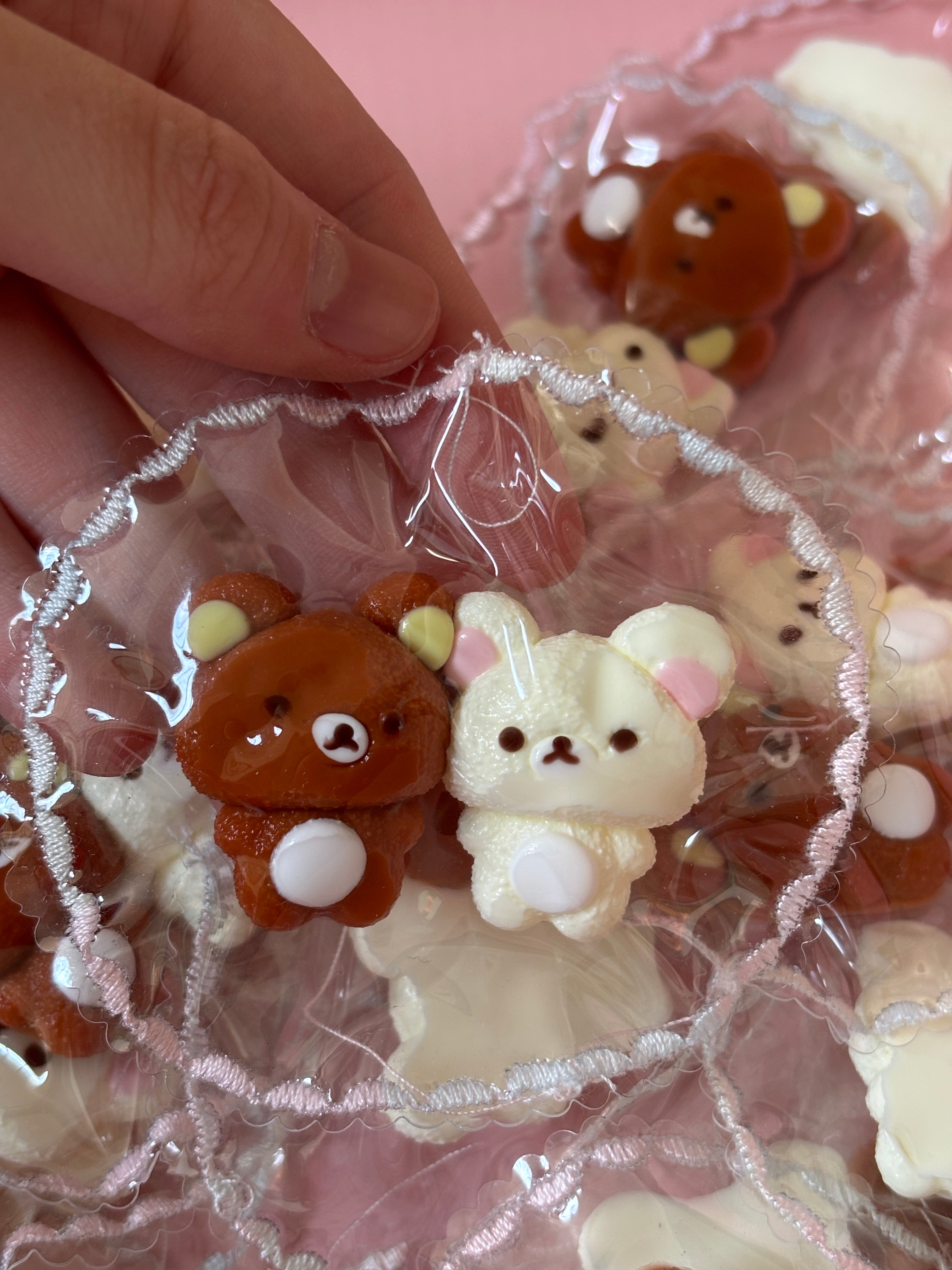 Cute pack of 2 Rilakkuma and Korilakkuma mini keychain