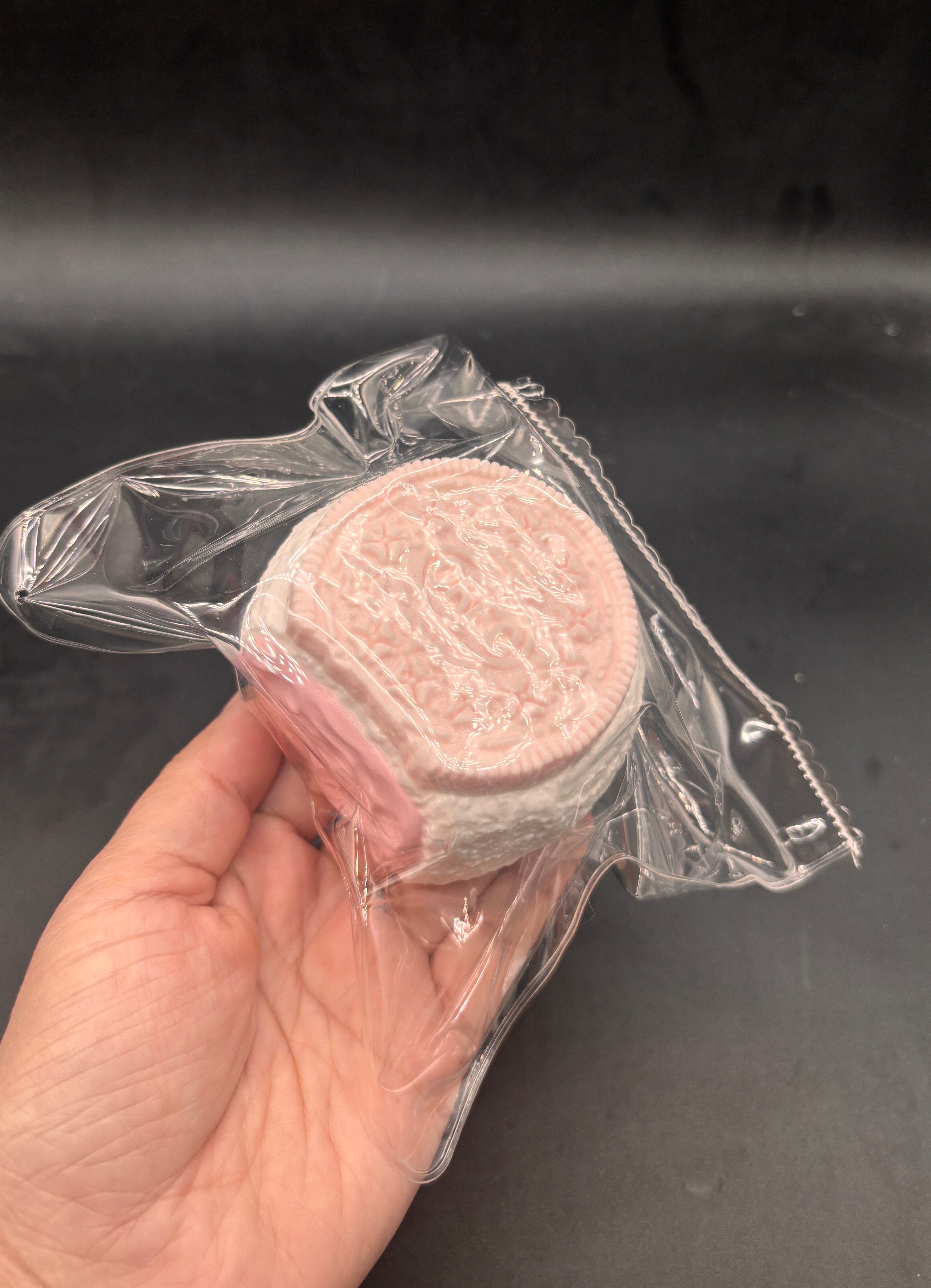 Thick strawberry frozen butter icecream cookie with filling  taba squishy