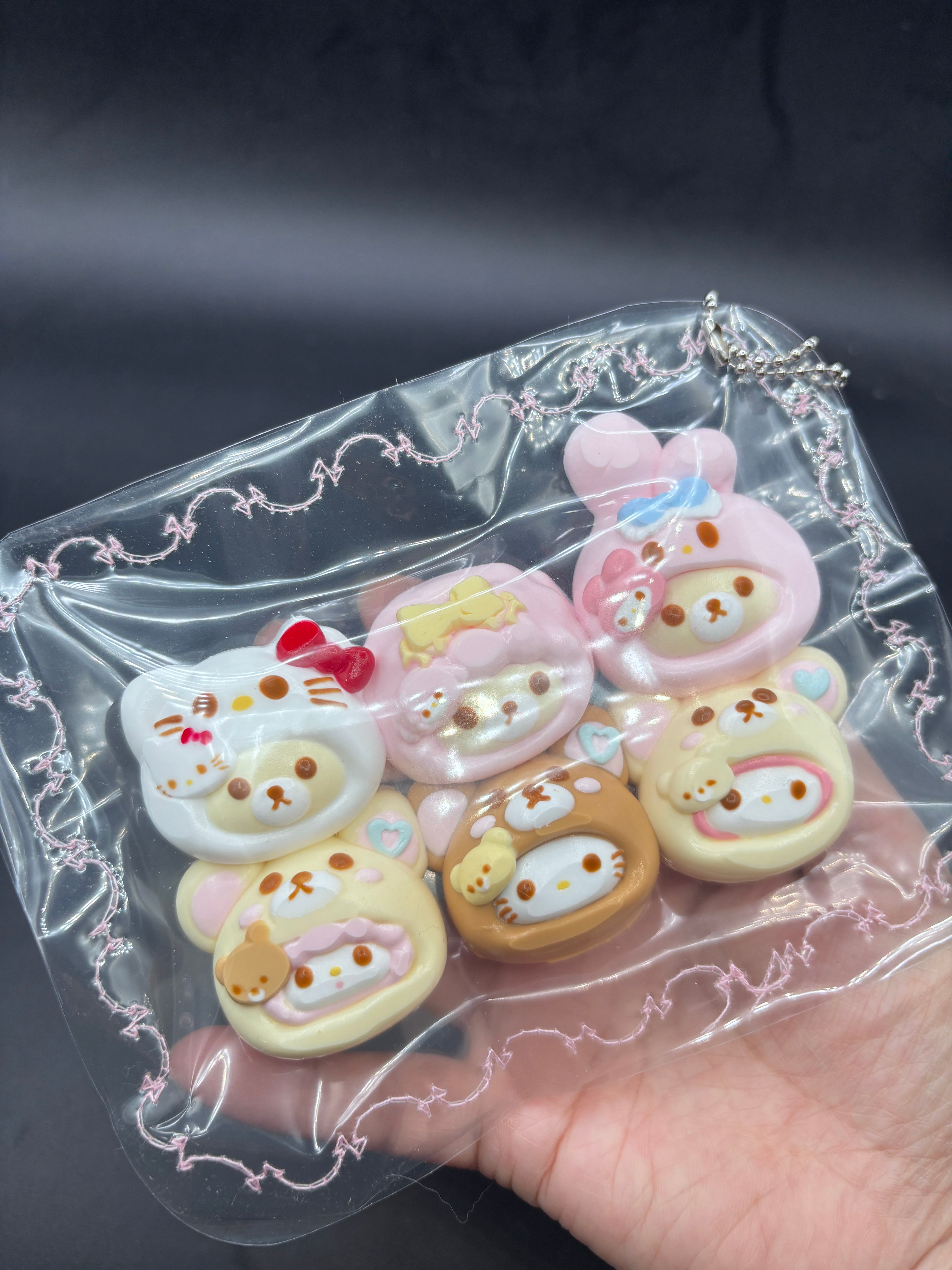 Pack of 6 super cute small Sanrio x Rilakkuma  taba squishy