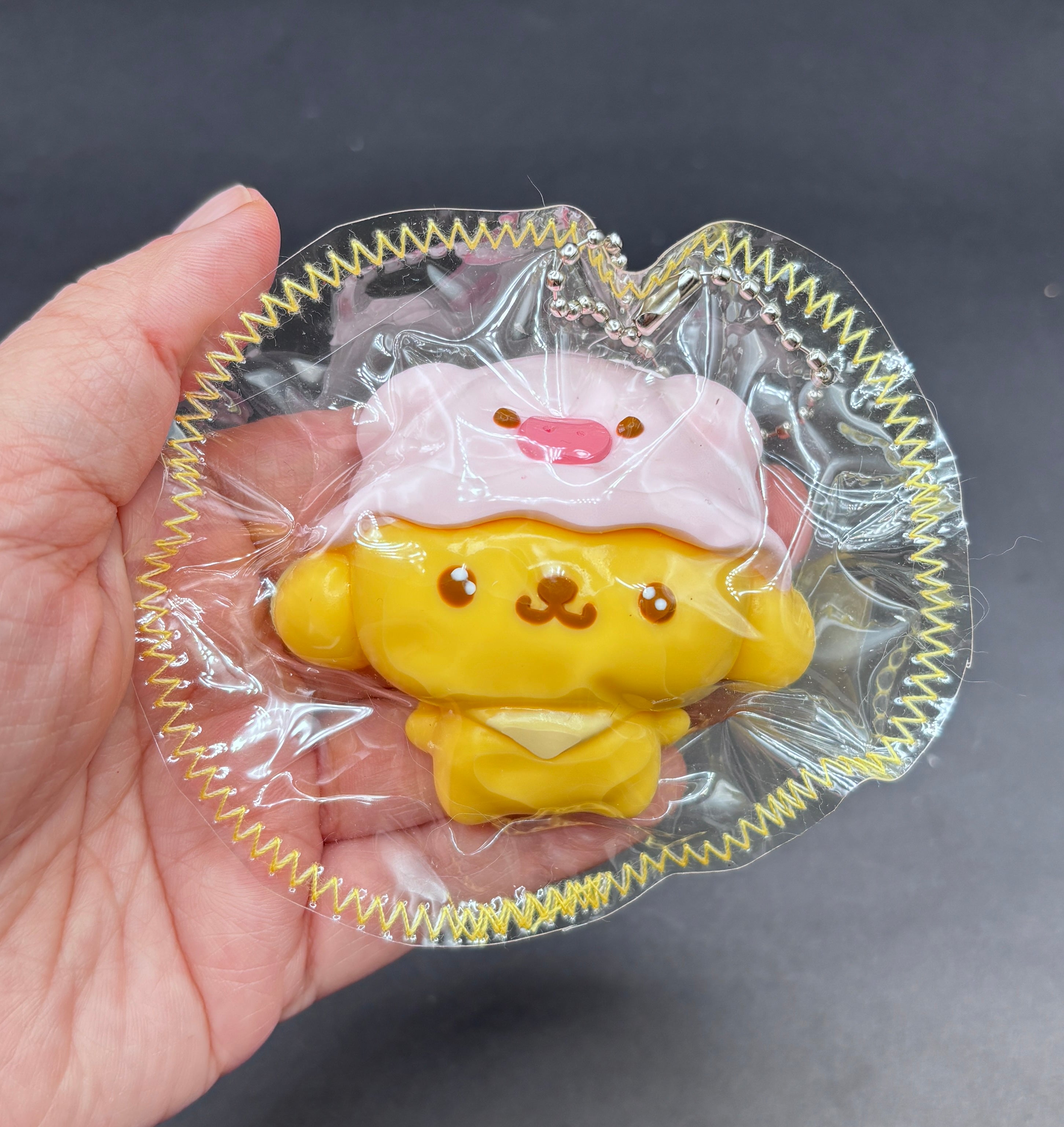 Mini keychain cute pudding dog soft taba squishy