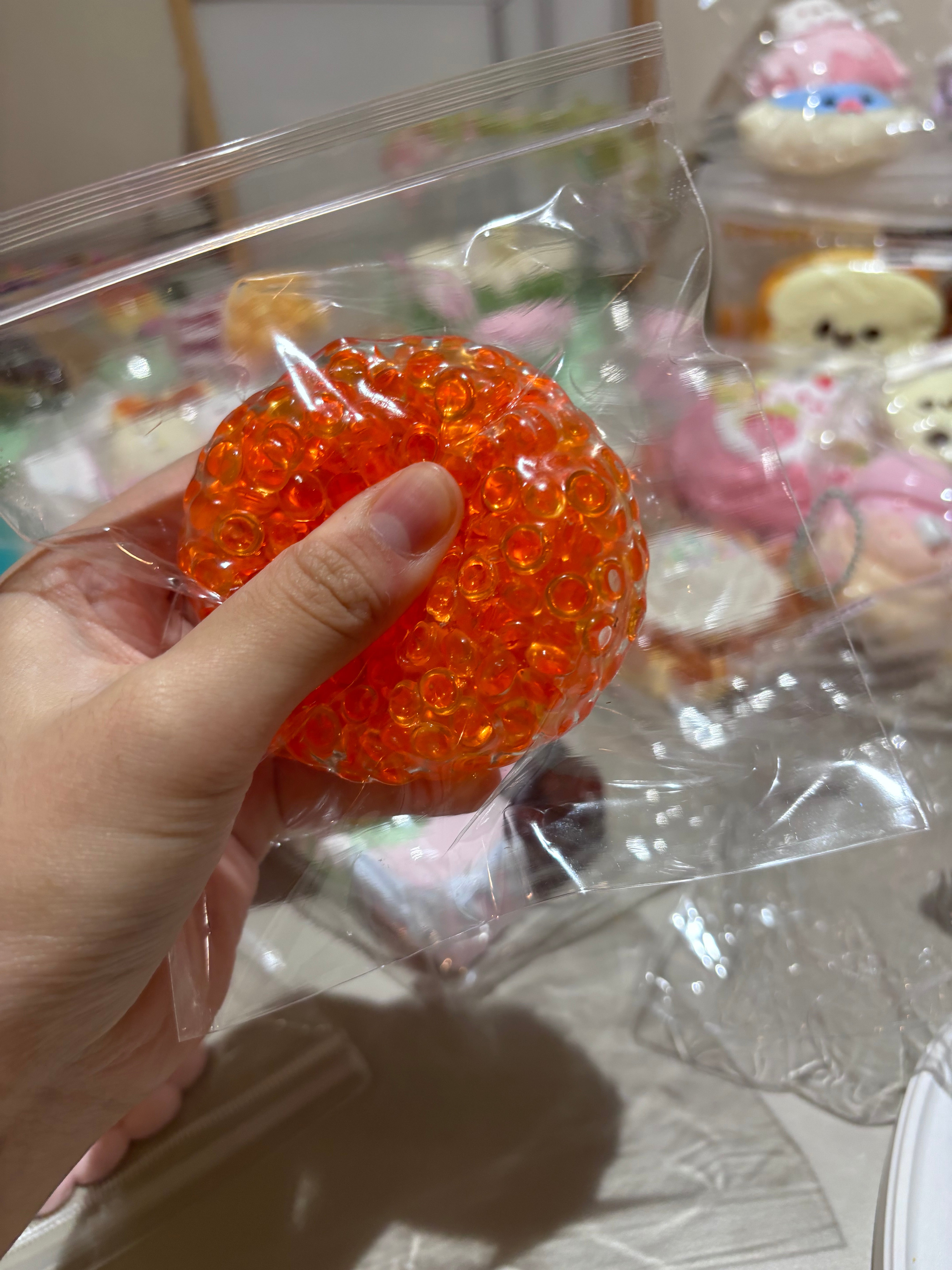 Crunchy bead ball clear orange
