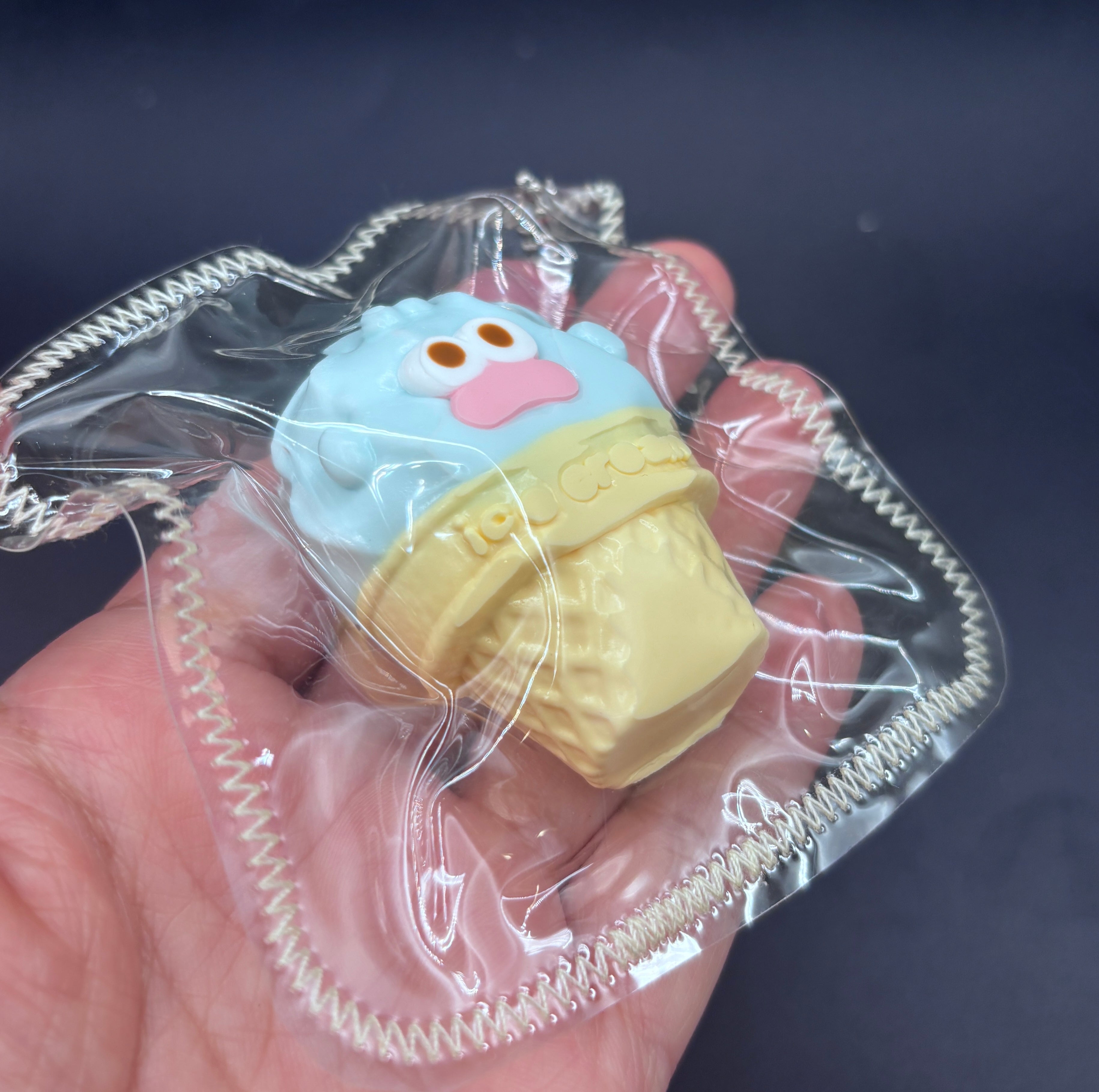 Mini hangyodon keychain icecream cone cute soft Taba squishy toy
