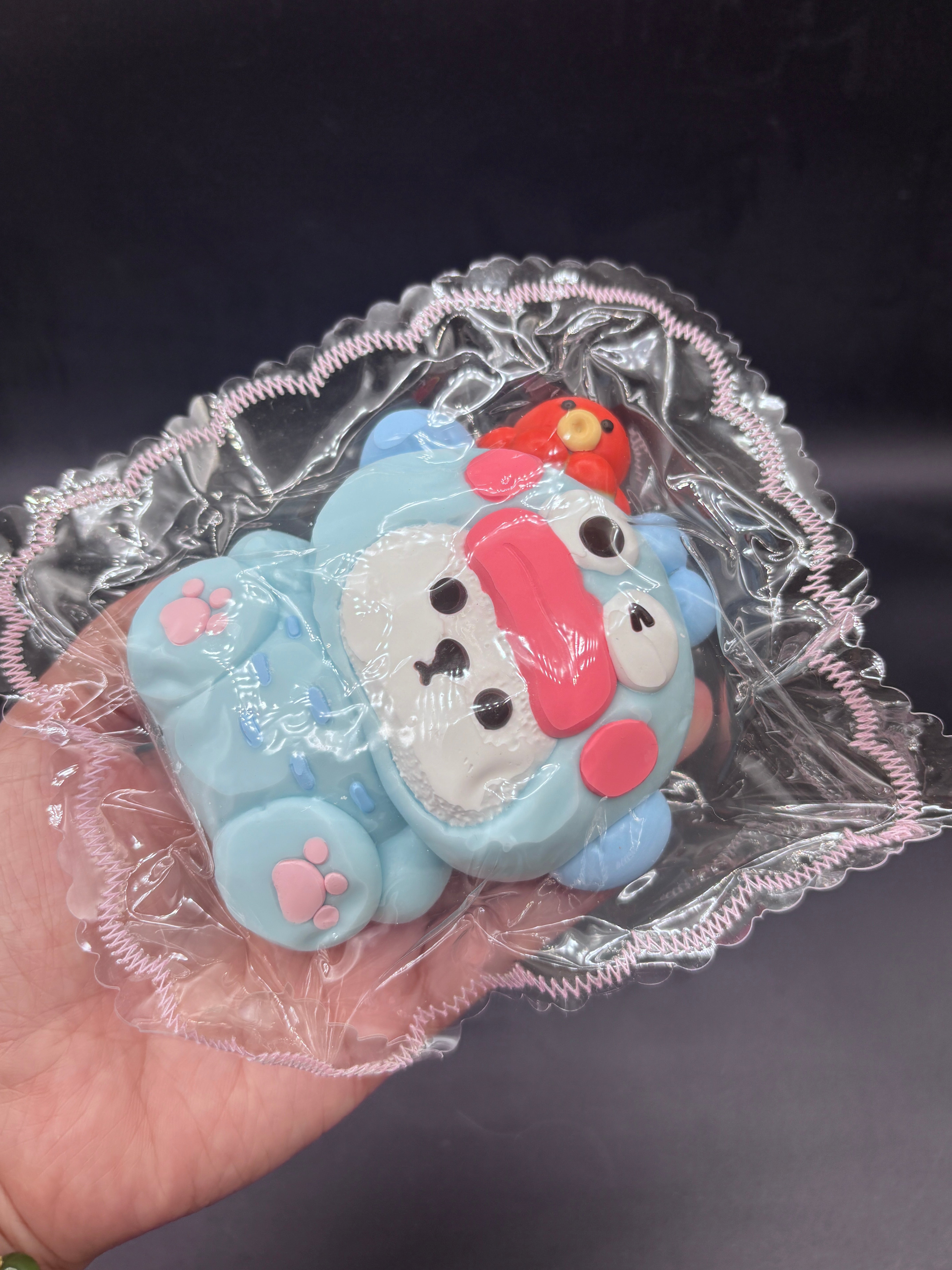 Cute hangyodon hoodie bear  taba squishy