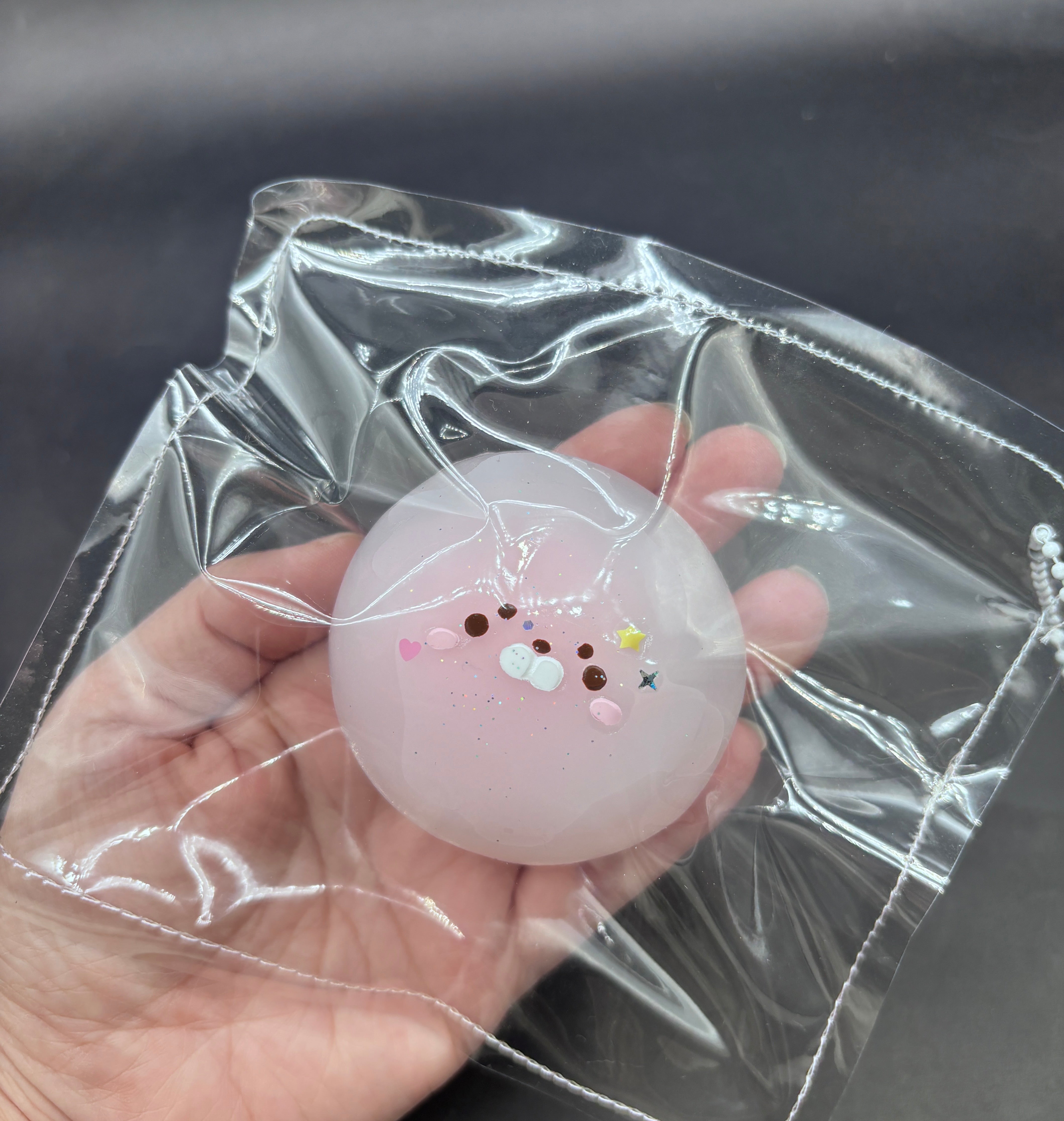 Half opaque seal mochi ball taba cute soft squishy