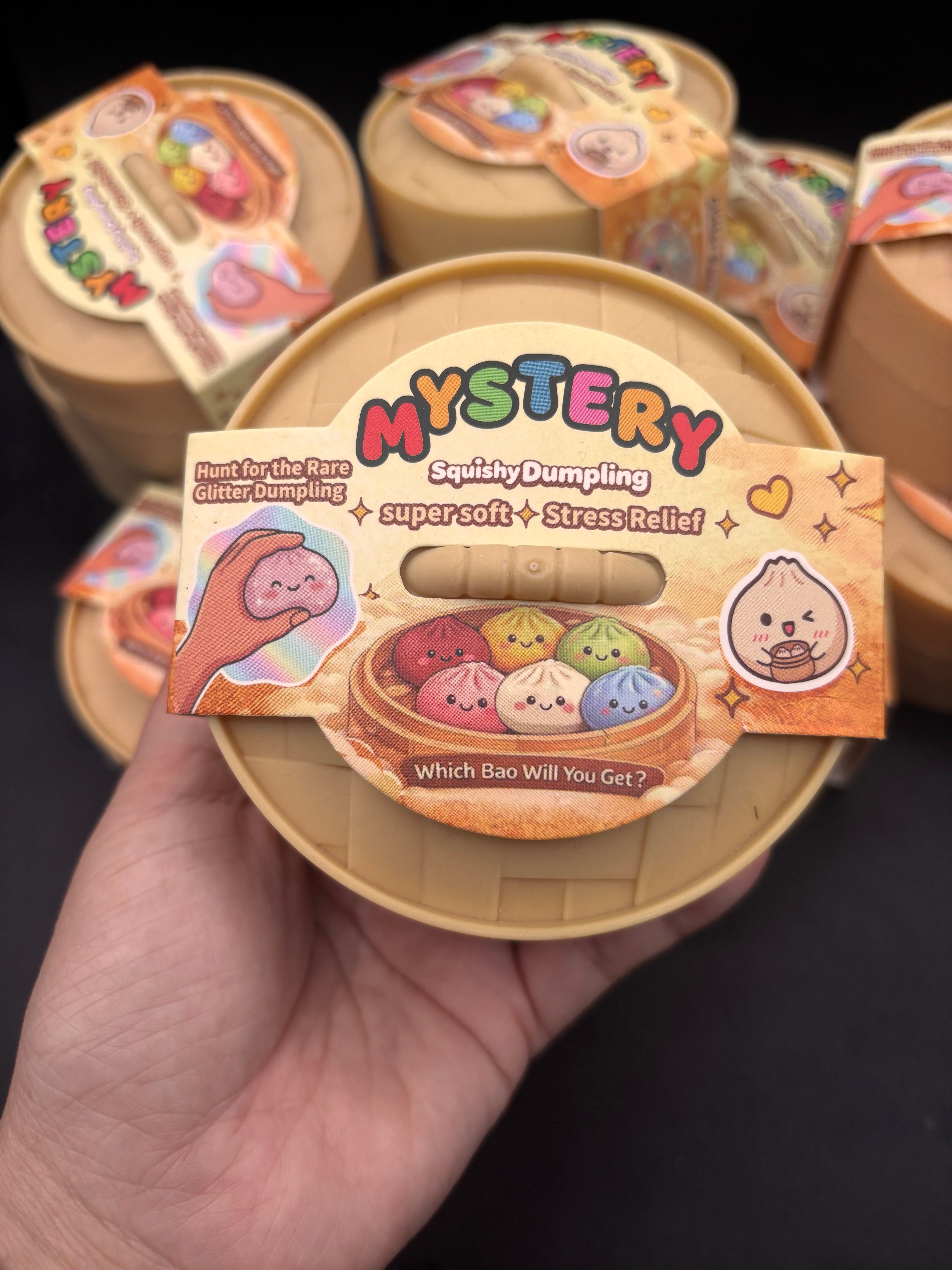 Mystery glitter dumpling stressball