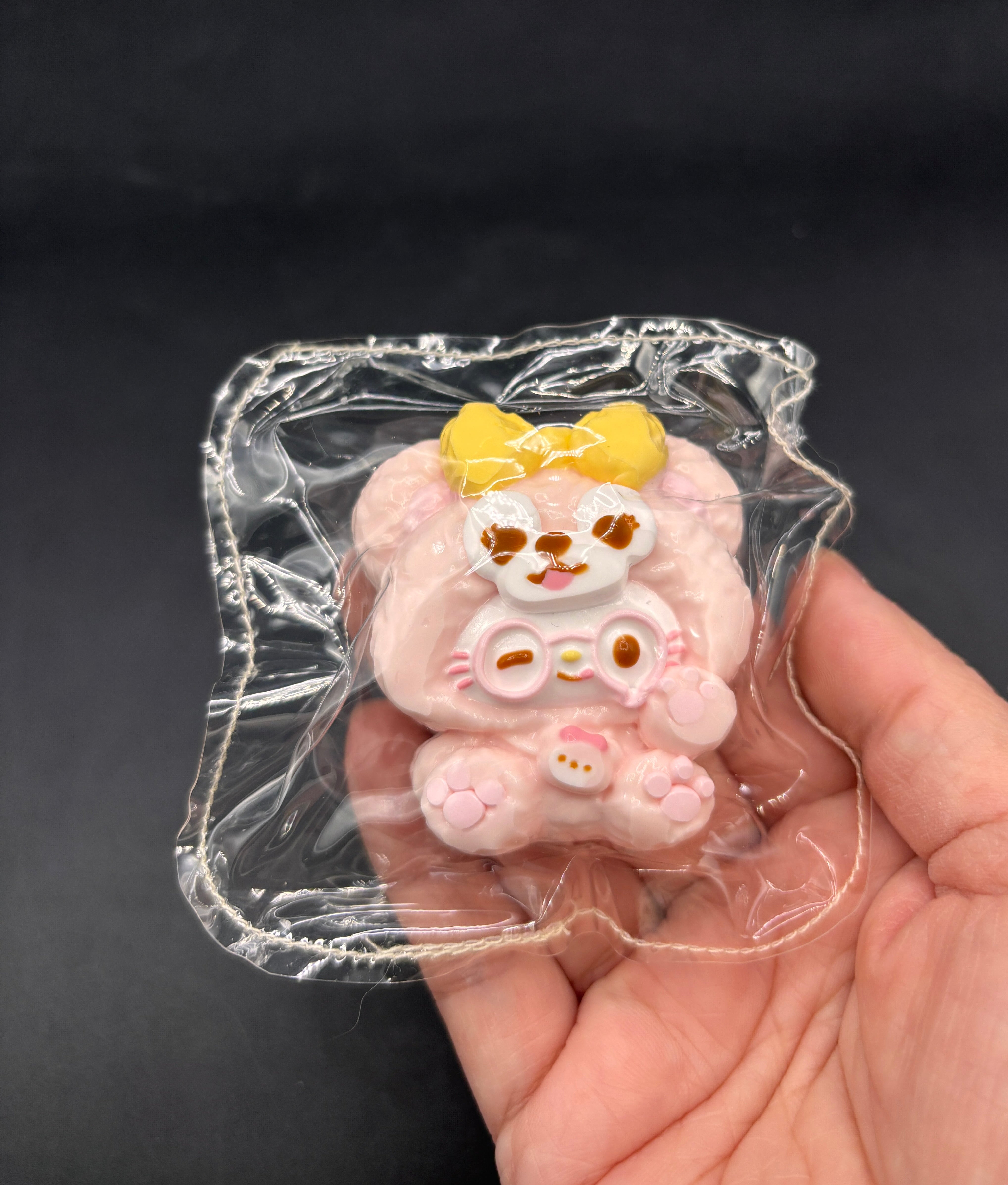 Kitty bear hoodie mini keychain  taba squishy