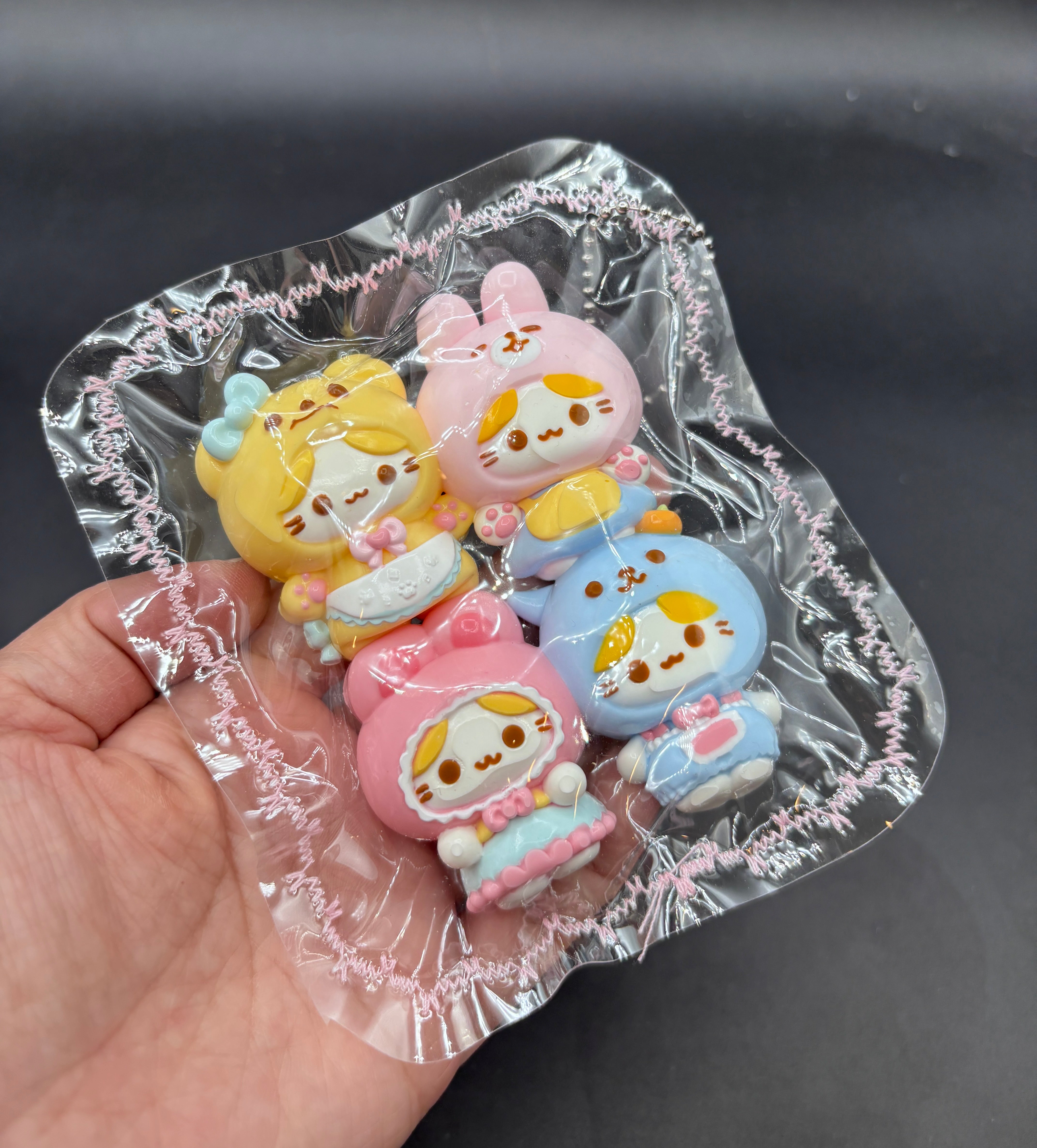 Pack of 4 cute marshmellow cat hoodies mini taba