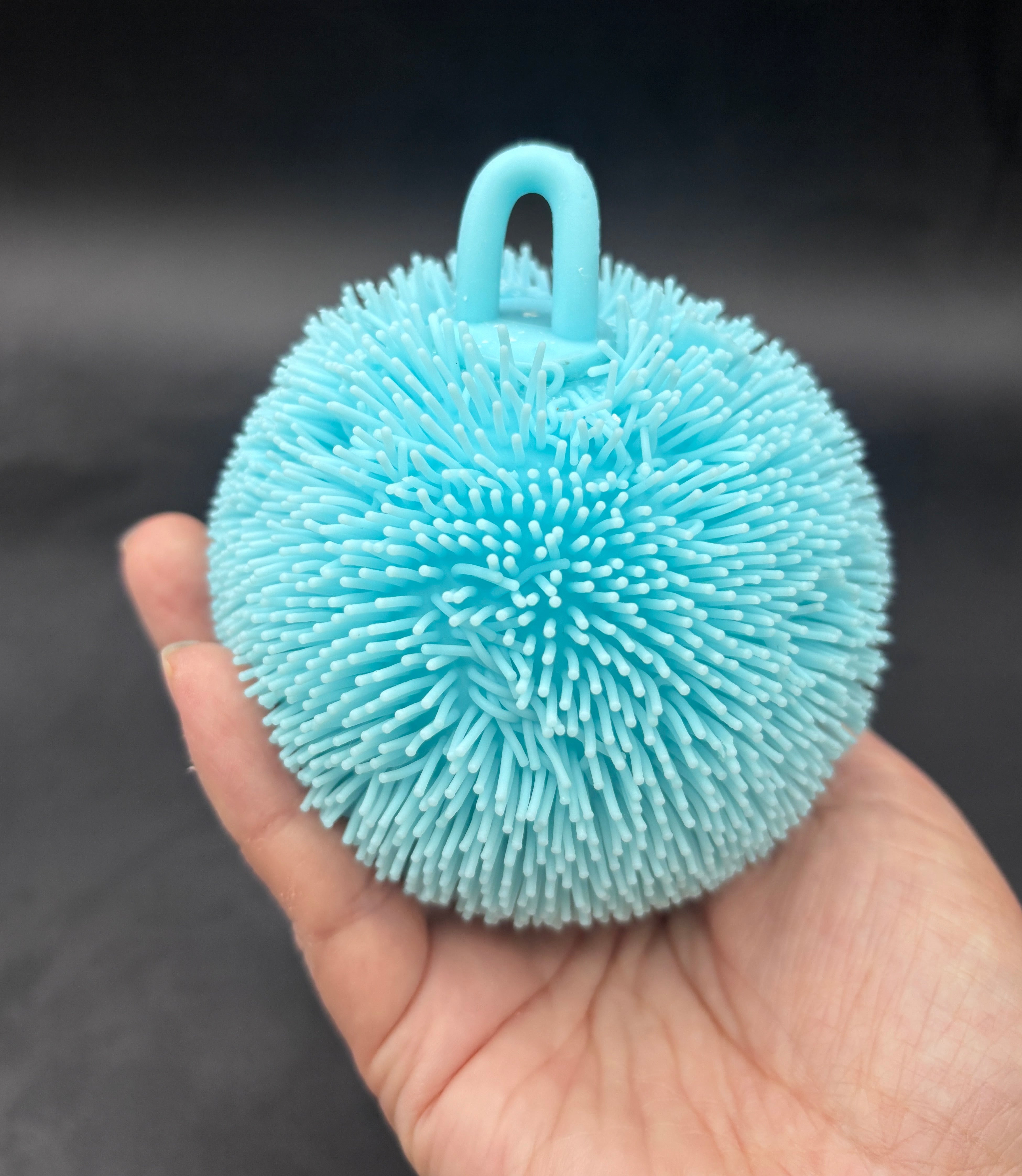 Large crunchy Lego fuzzy ball blue stressball