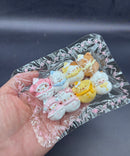 Pack of 8 mini snowman characters cute taba squishy