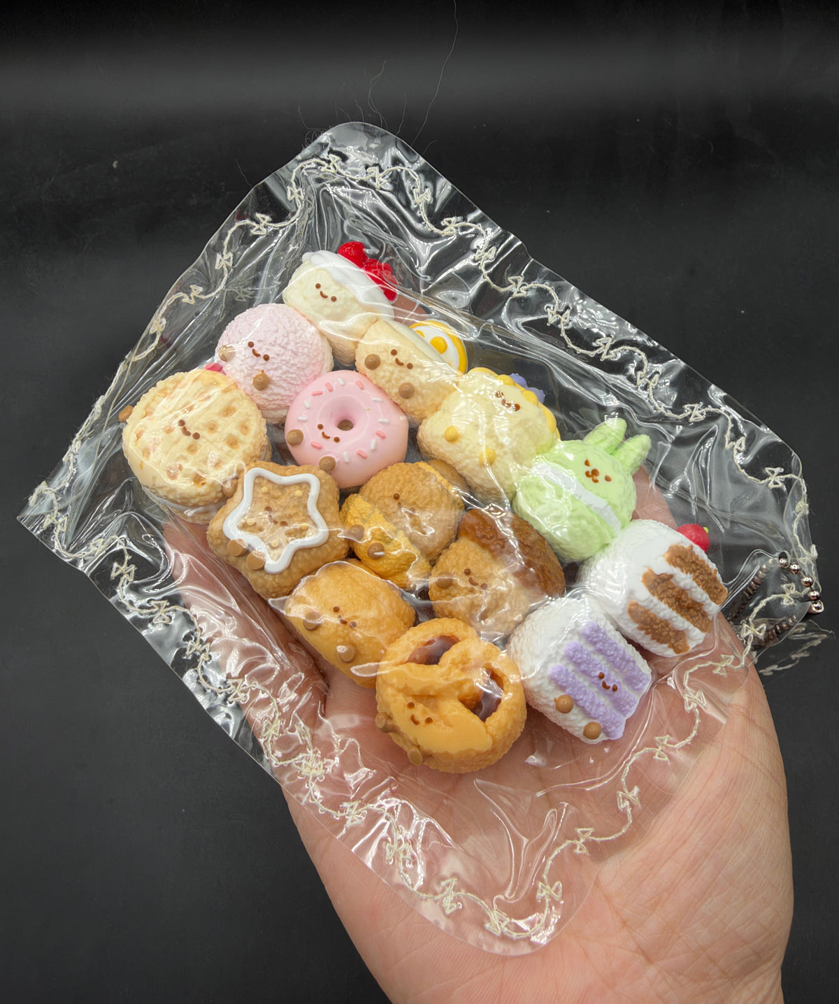 Mini keychain detailed pack of 15 jc pastries taba squishy