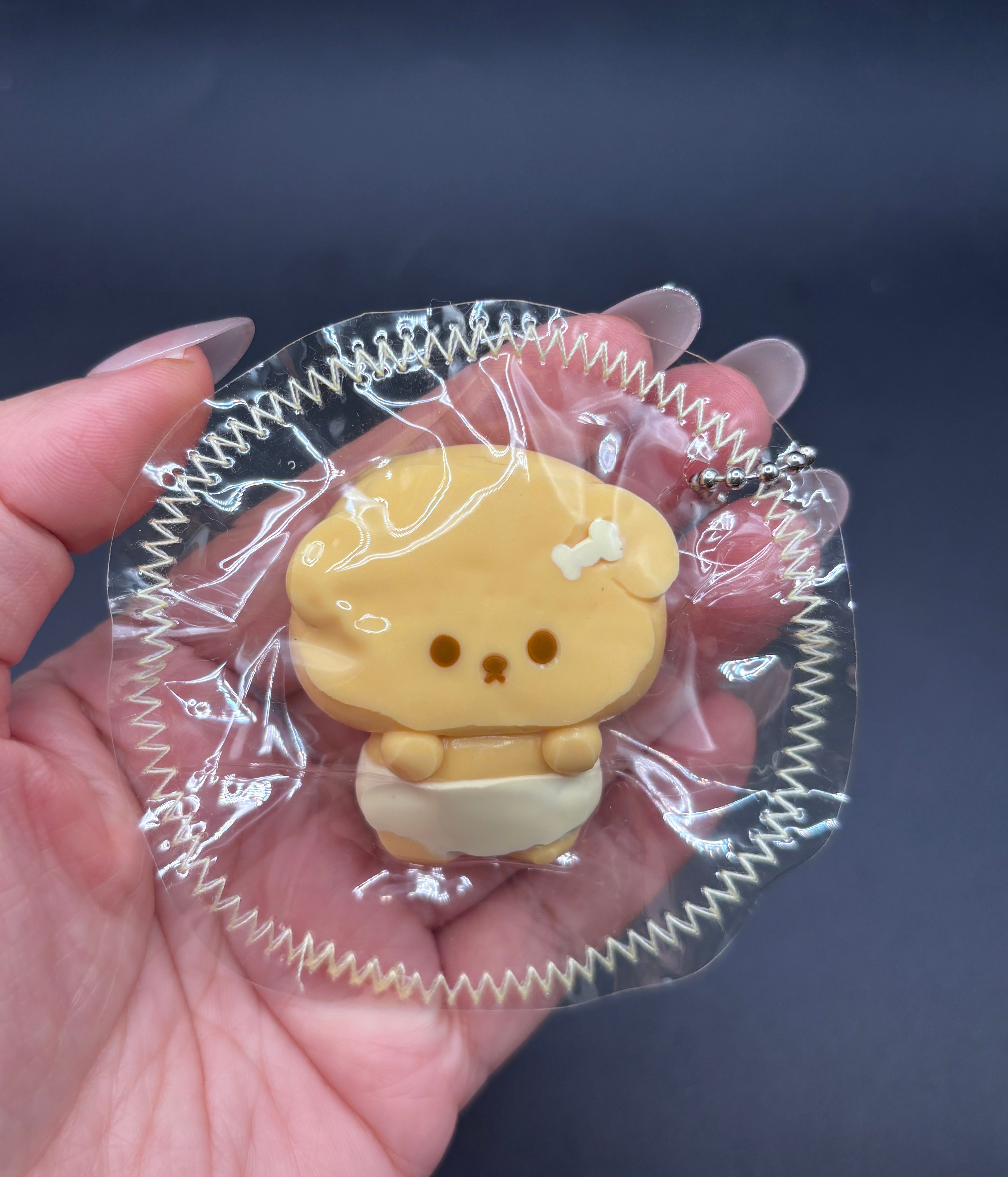 Cute mini keychain soft baby puppy in diper taba squishy