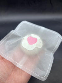 New bag!! Cream textured heart bun in a laminated sparkle paper bag crunchy