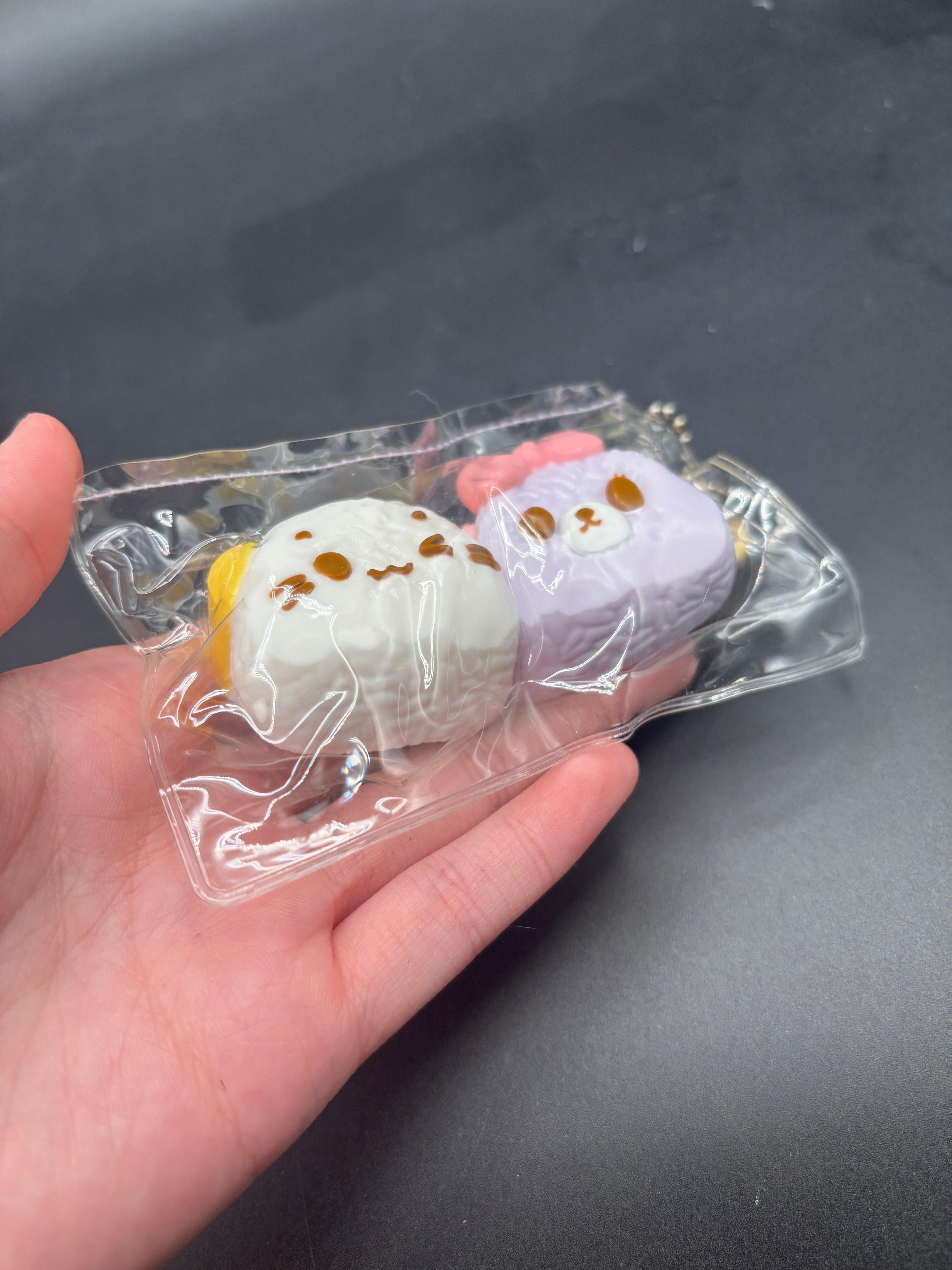 Pack of 2 mini rice ball cat and bear taba squishy soft