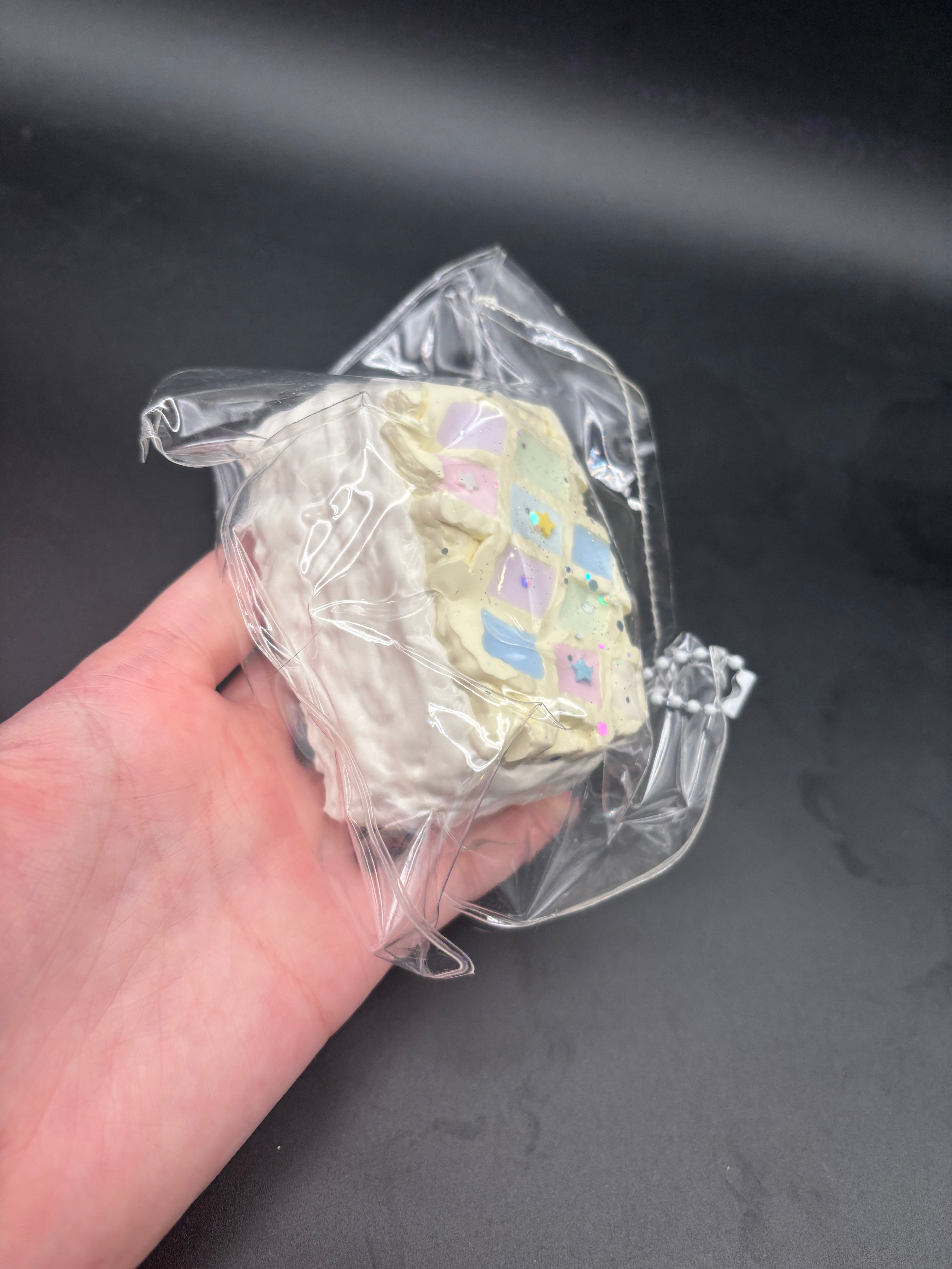 Water x cream textured tile cake super soft taba squishy
