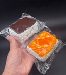 Sponge cake soft (normal/choco) with imprinted cat paw on the top corner  Taba squishy toy