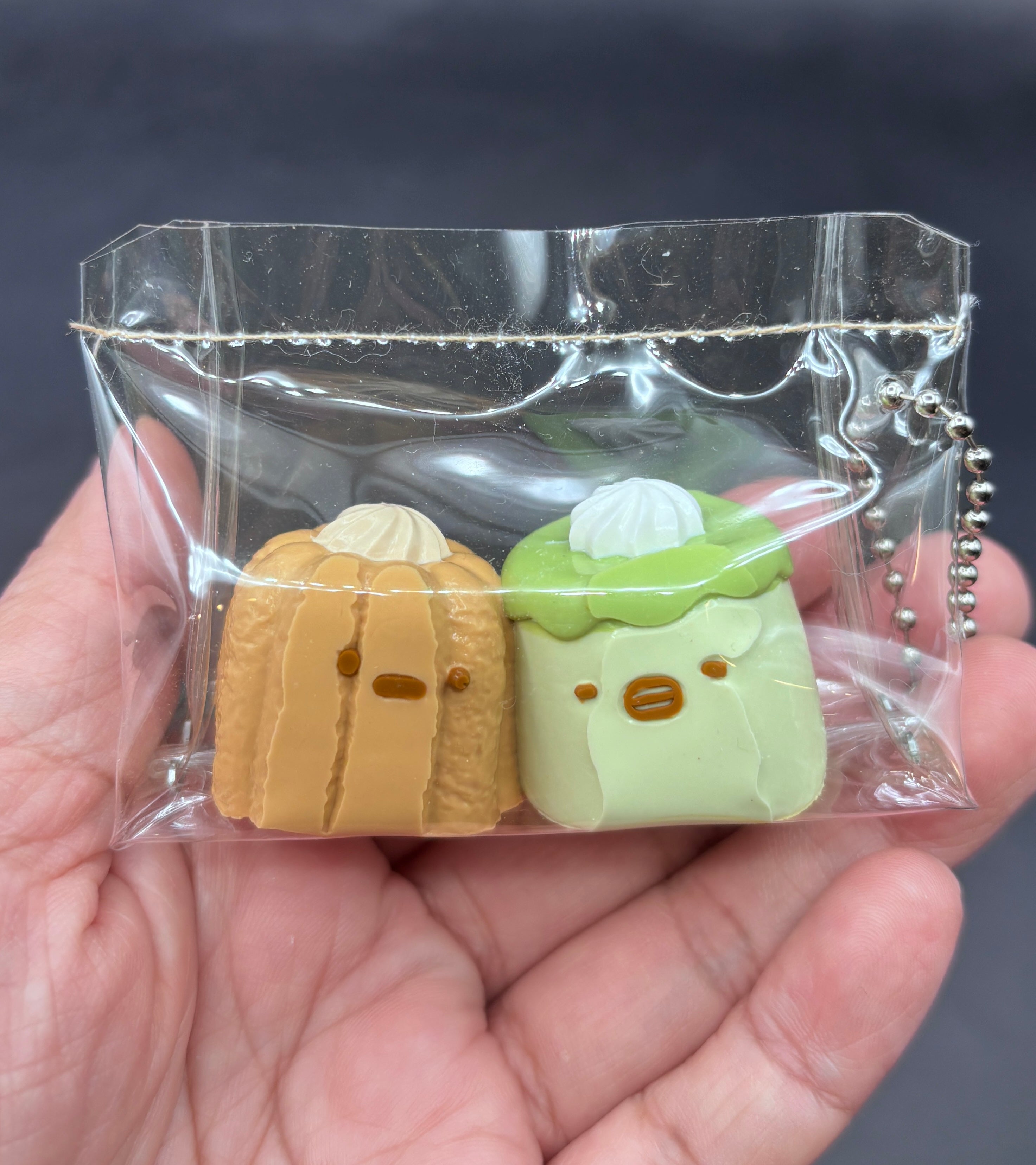Cute mini keychain pudding tabas