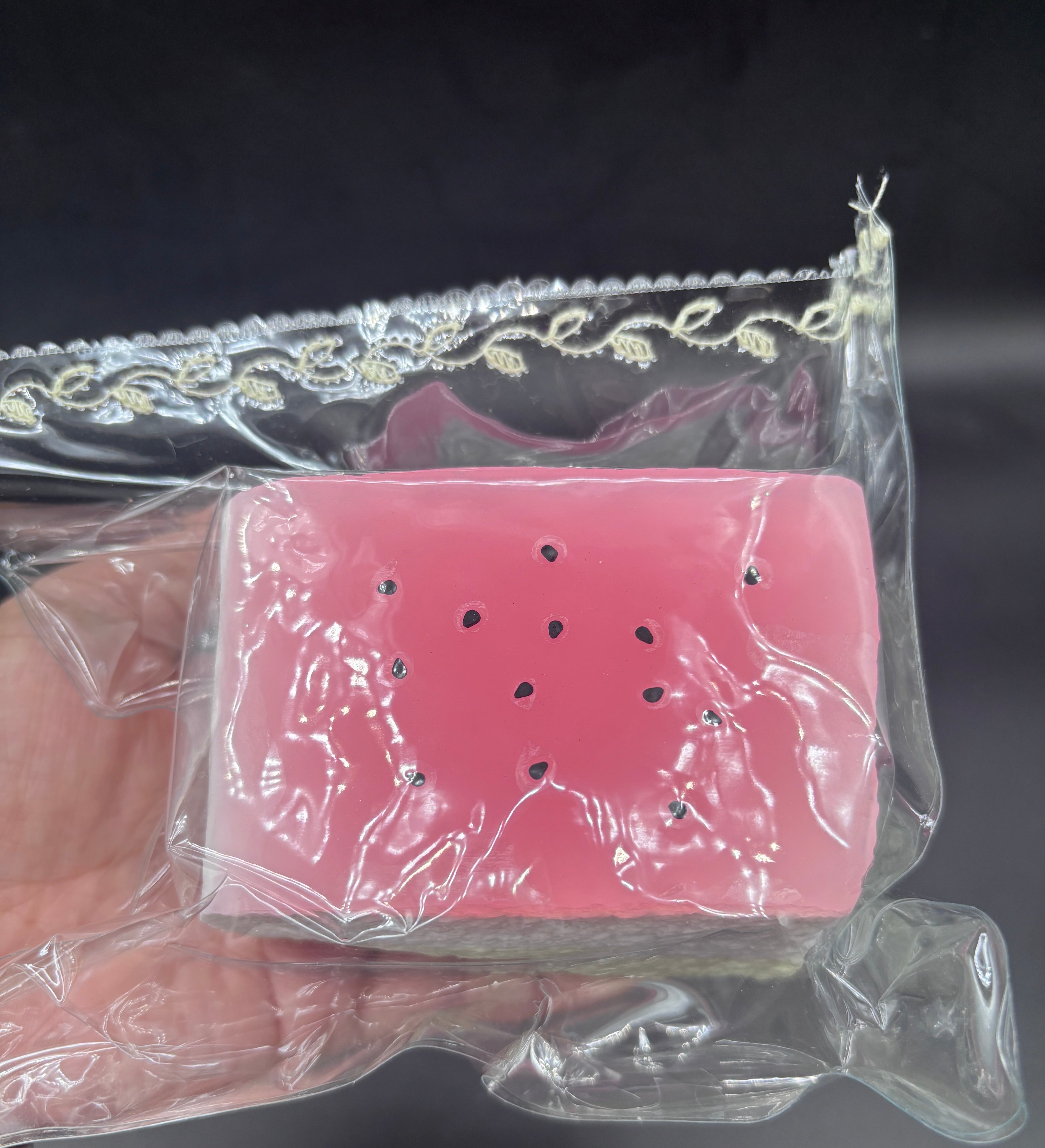 Frozen butter  Large watermelon sponge cake glazed  taba squishy