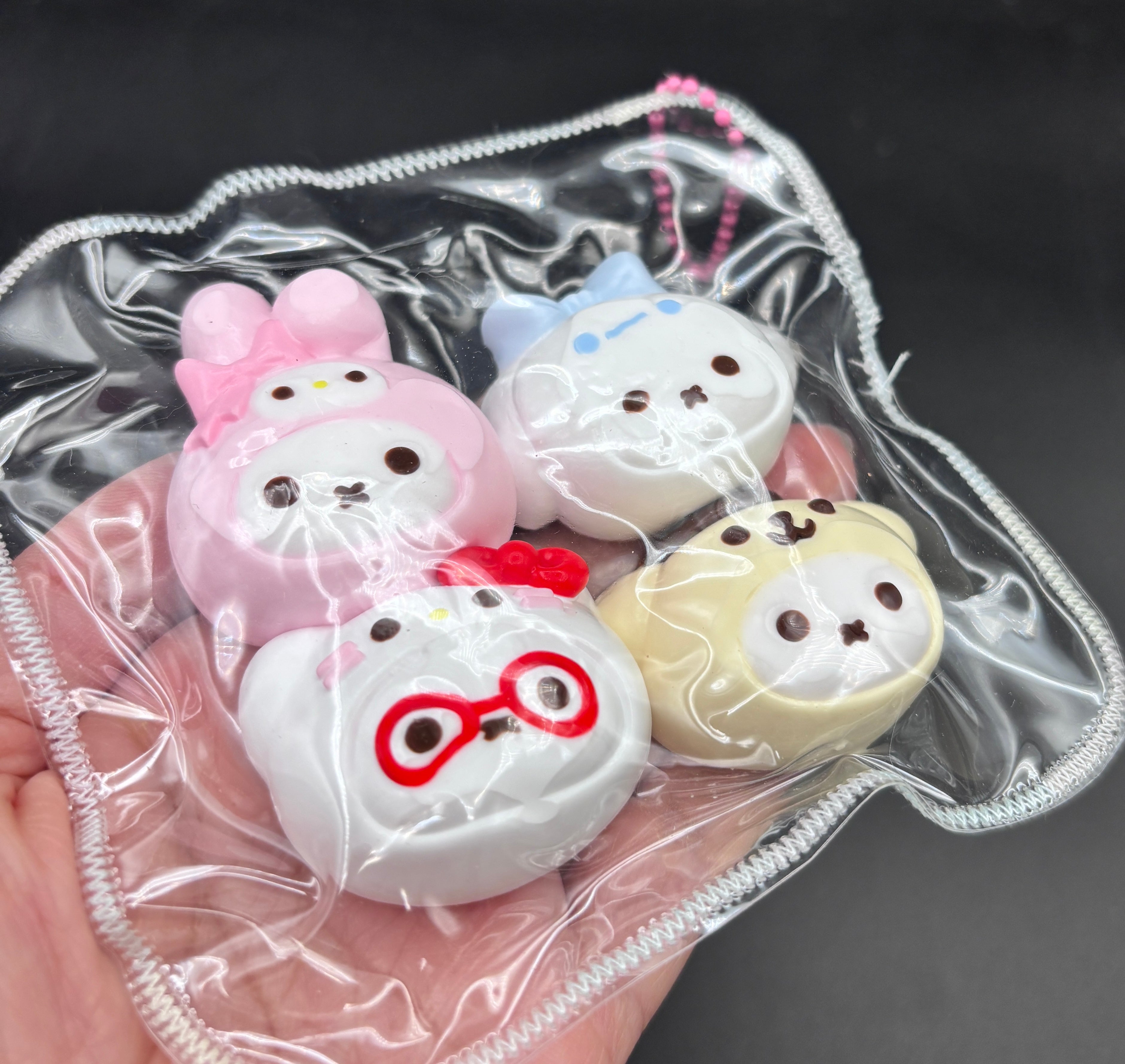 Mini small pack of 4 cute miffyxsan Taba Squishy Toy