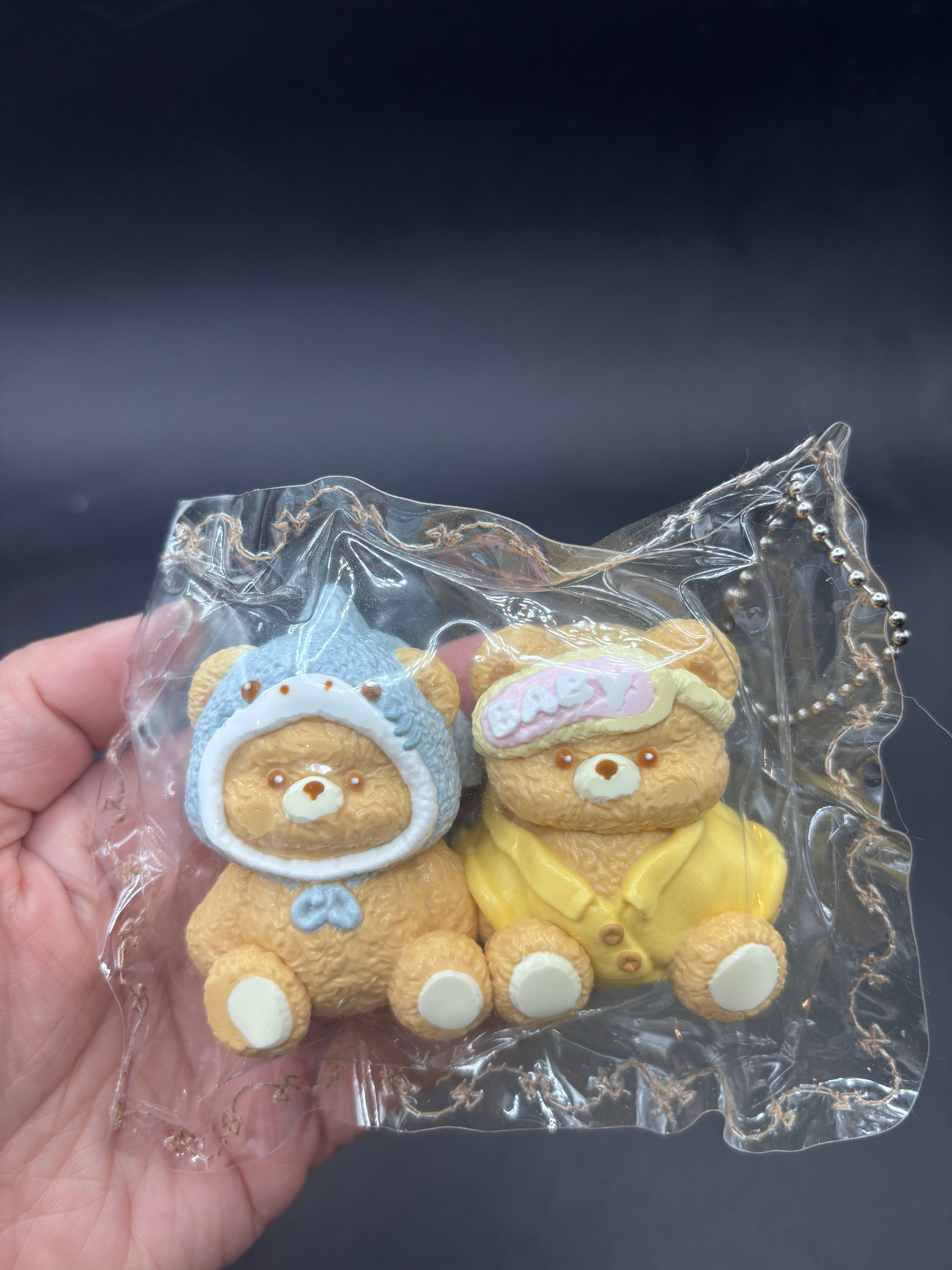 Kawaii teddy bear twins set detailed taba squishy