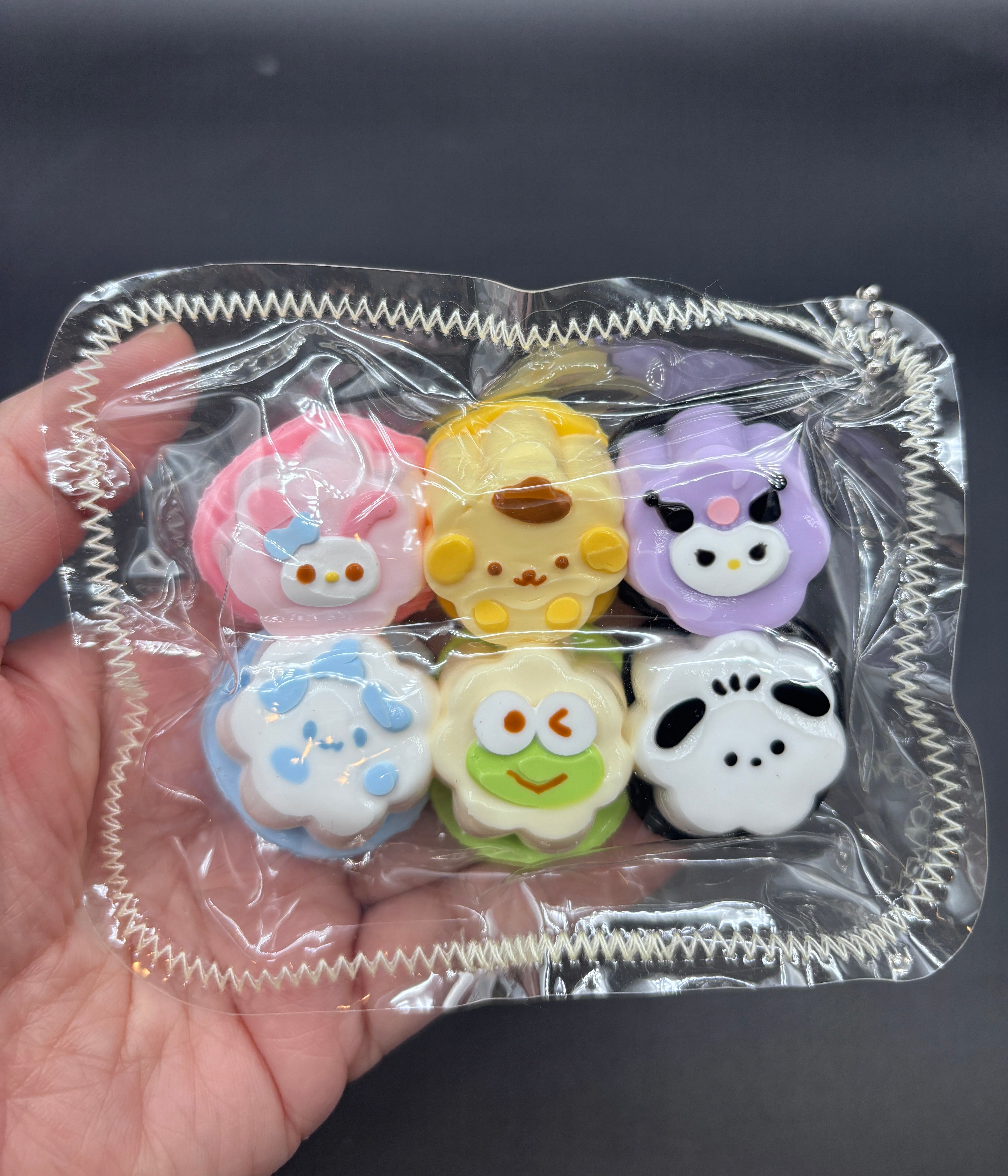 Pack of 6 mini Taba pudding cute cartoon  taba squishy